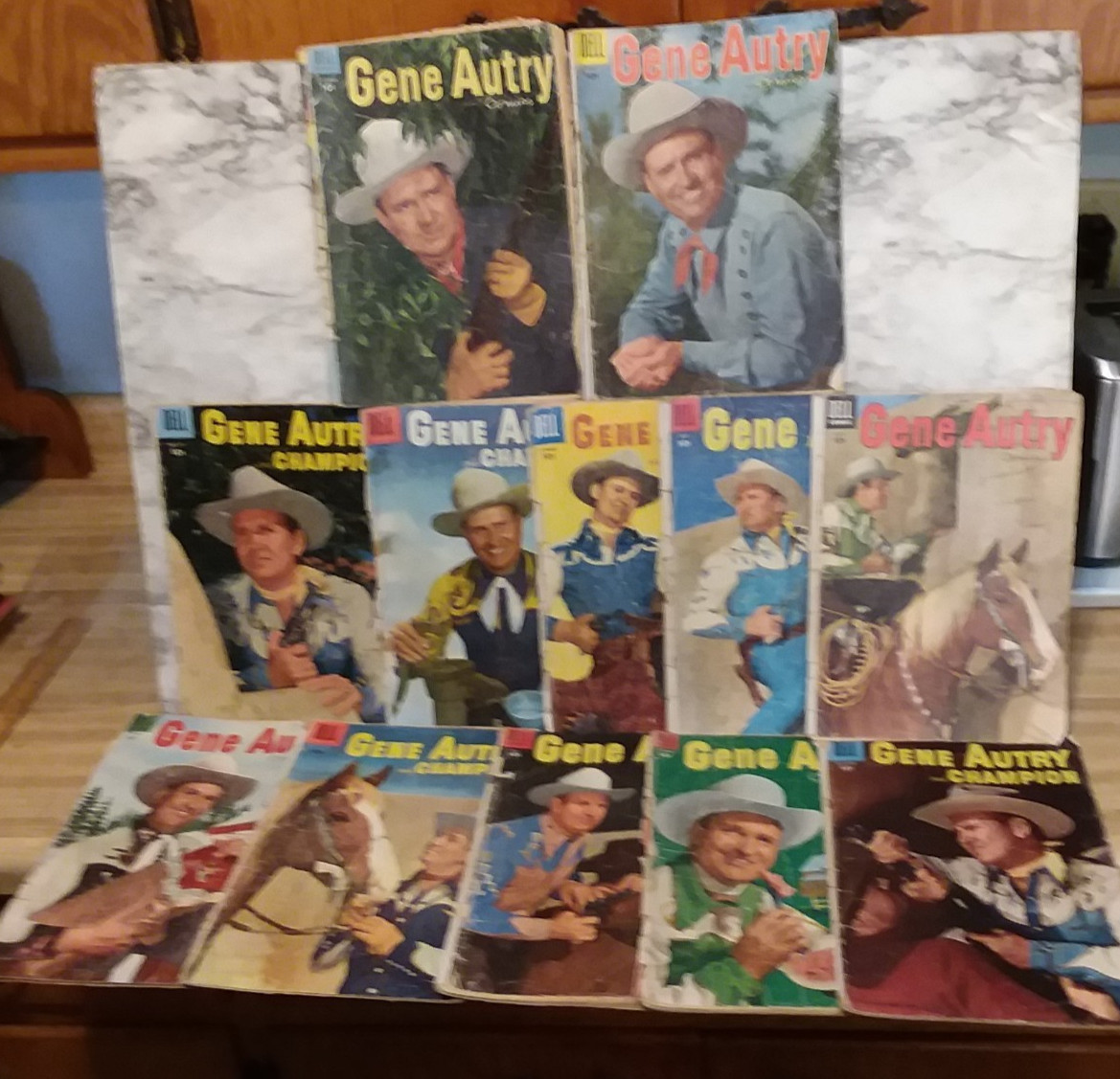 12 Vntg 1950's Dell GENE AUTRY Wild West Comic Lot - Cowboy Photo Cover