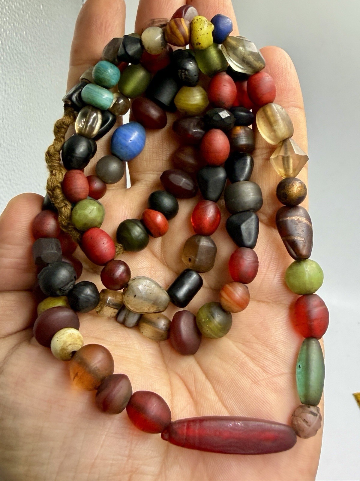Antique Multicolor Unique Mix  Glass  Trade Beads – Unique Collectible Strand