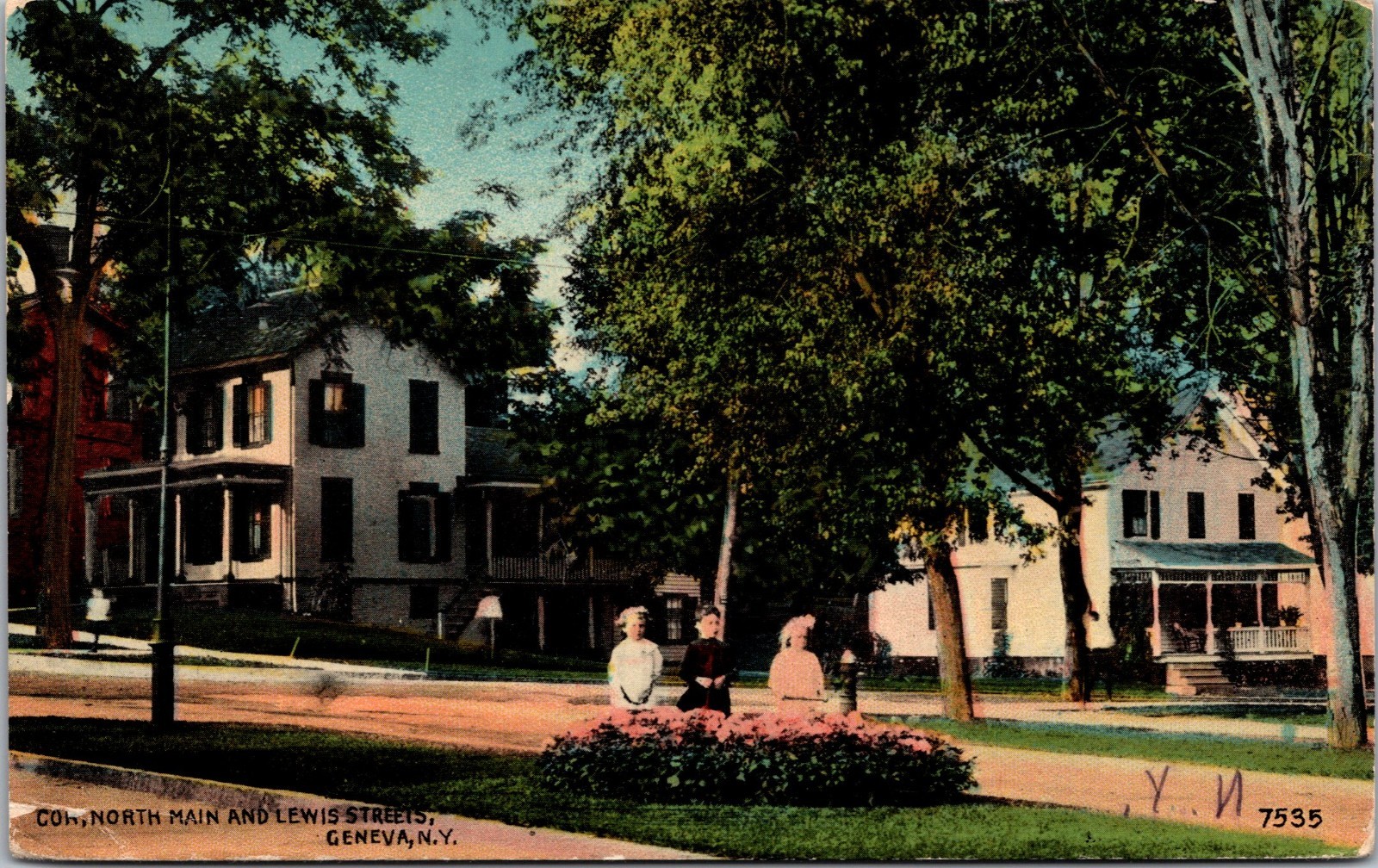 Geneva New York North Main & Lewis Street View Postcard Posted 1912 Geneva New York North Main & Lewis Street View Postcard Posted 1912