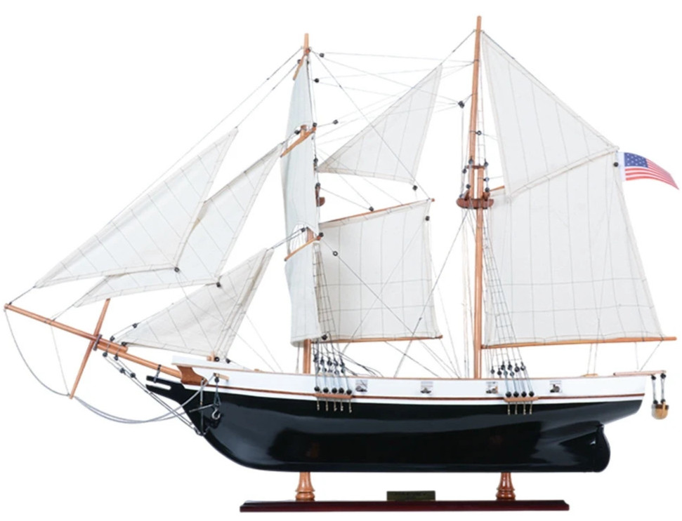 1847 Harvey Baltimore Clipper Wooden Model Tall Ship 35" Sailboat