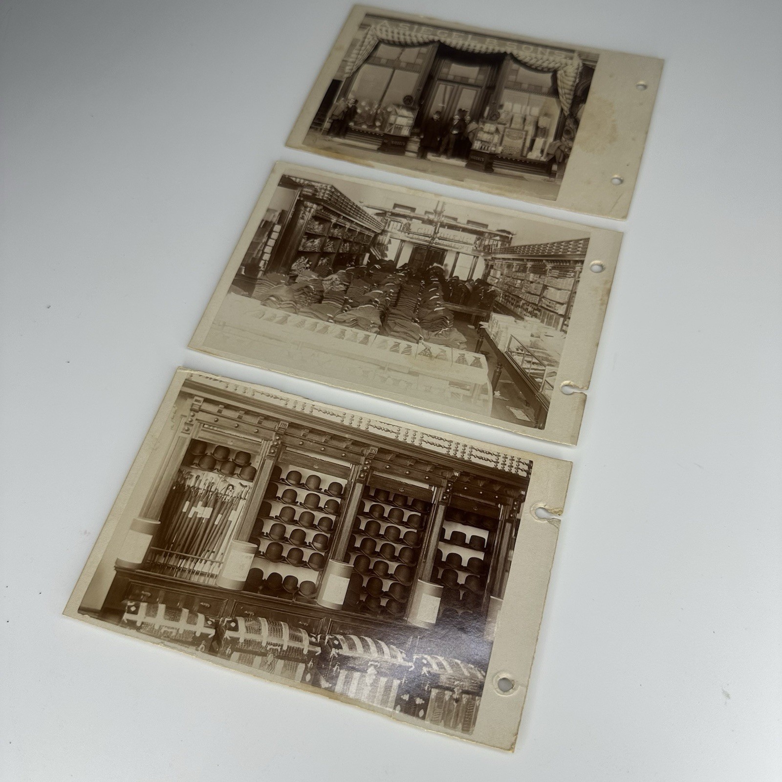 Antique 1880s 3 A Siegel & Sons Clothiers Warren PA Photo Cards Store Storefront