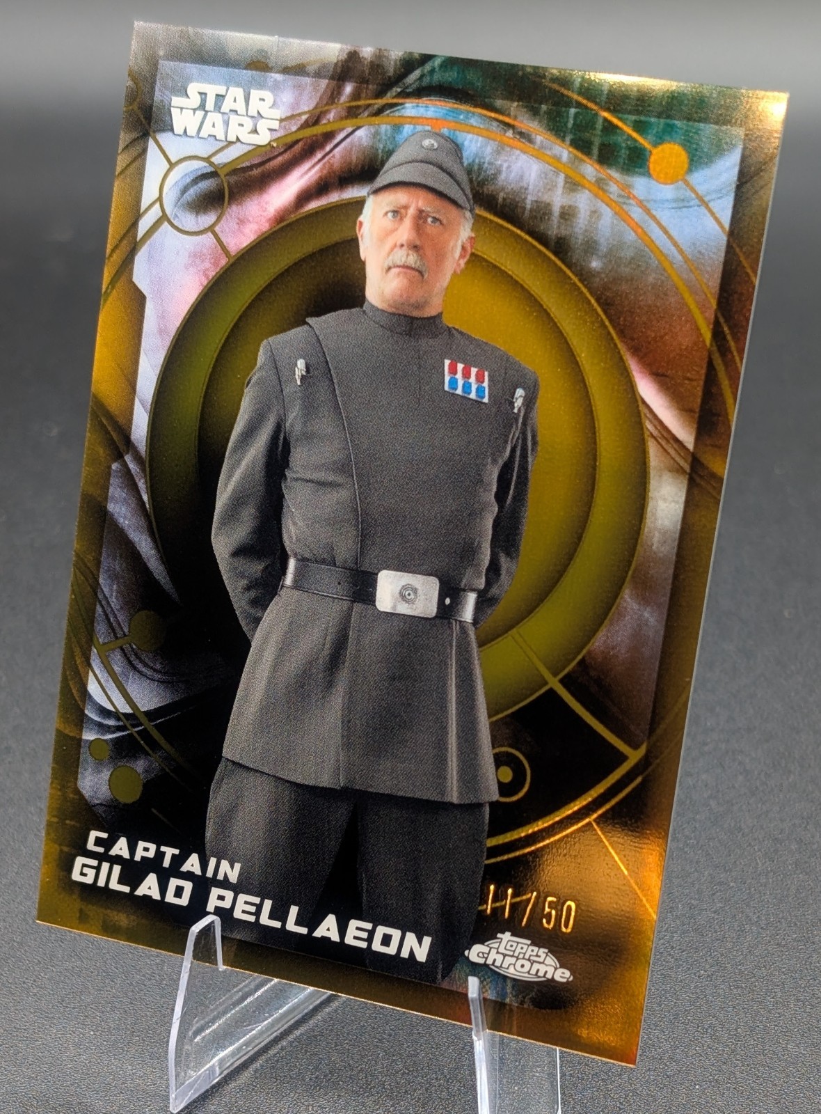 2026 Topps Chrome Star Wars CAPTAIN GILAD PELLAEON Gold Refractor /50 2026 Topps Chrome Star Wars CAPTAIN GILAD PELLAEON Gold Refractor /50