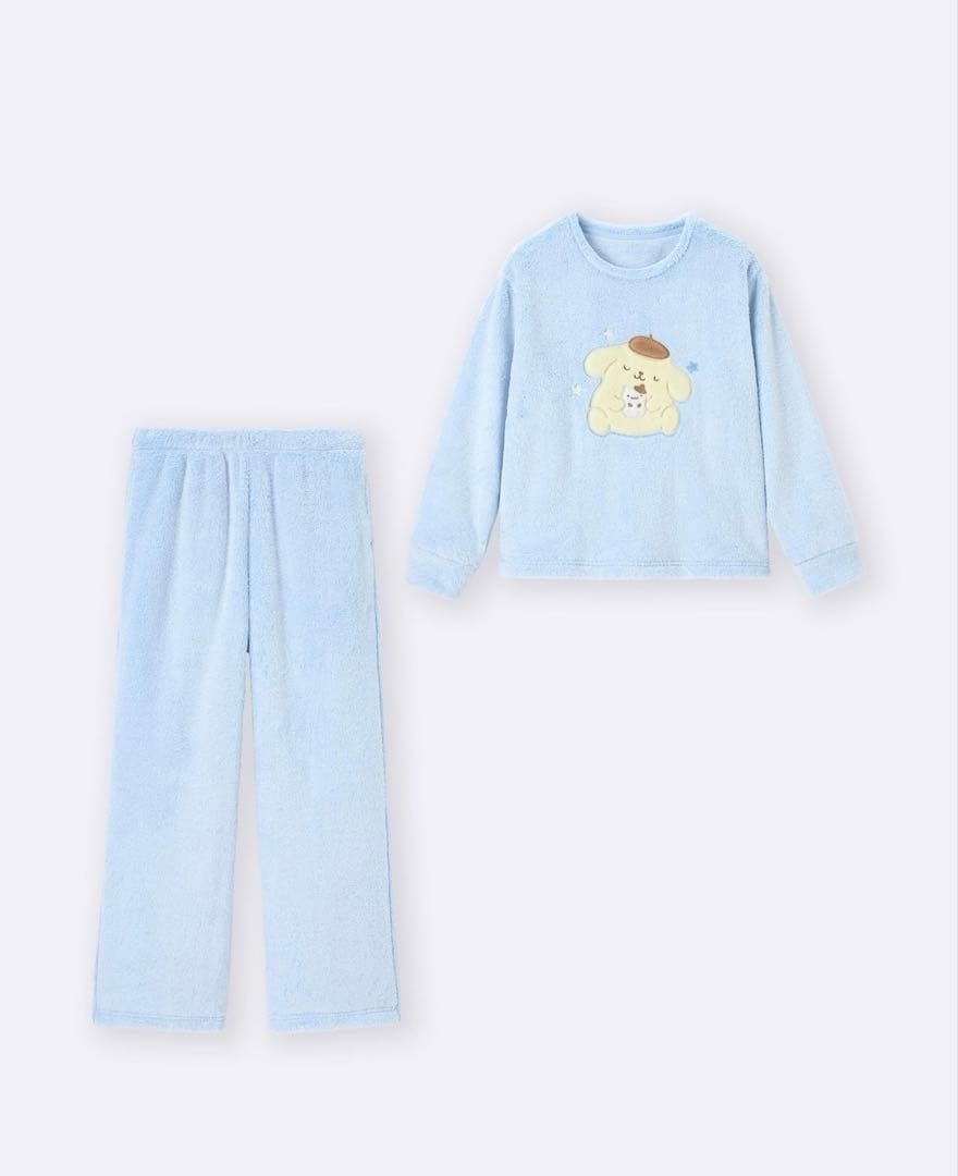 Sanrio Pompompurin Room wear size L Long Sleeve Long Pants GU Collaboration Sanrio Pompompurin Room wear size L Long Sleeve Long Pants GU Collaboration