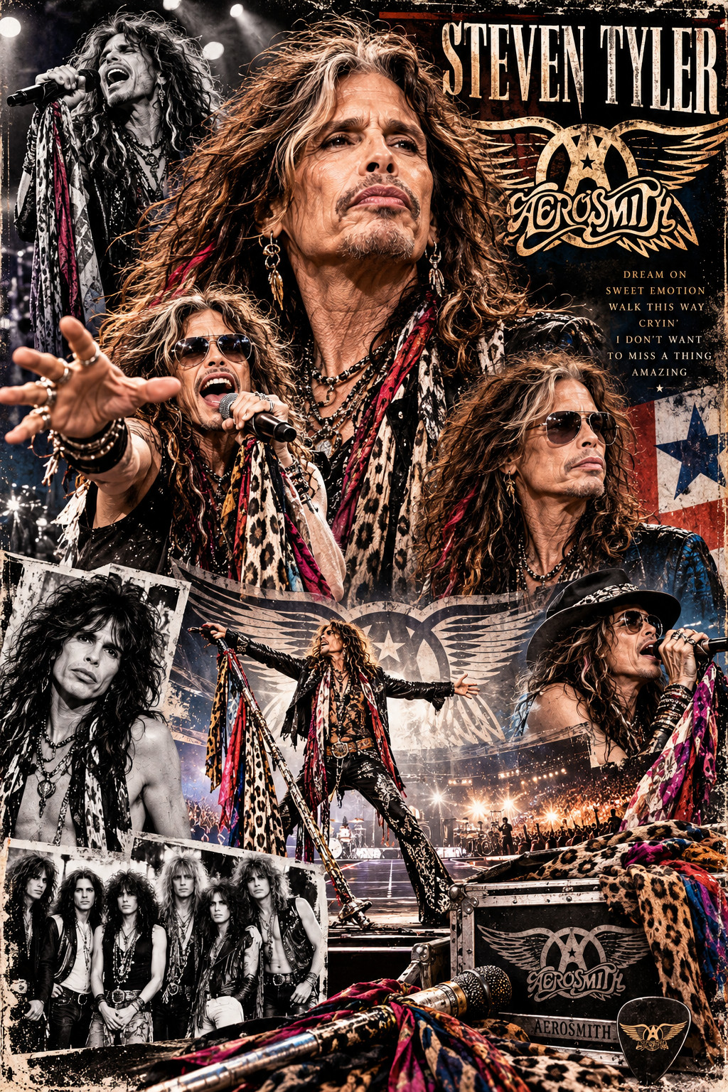Steven Tyler Wall Art Photo Poster 6x4/A4 Framed Not Signed Aerosmith