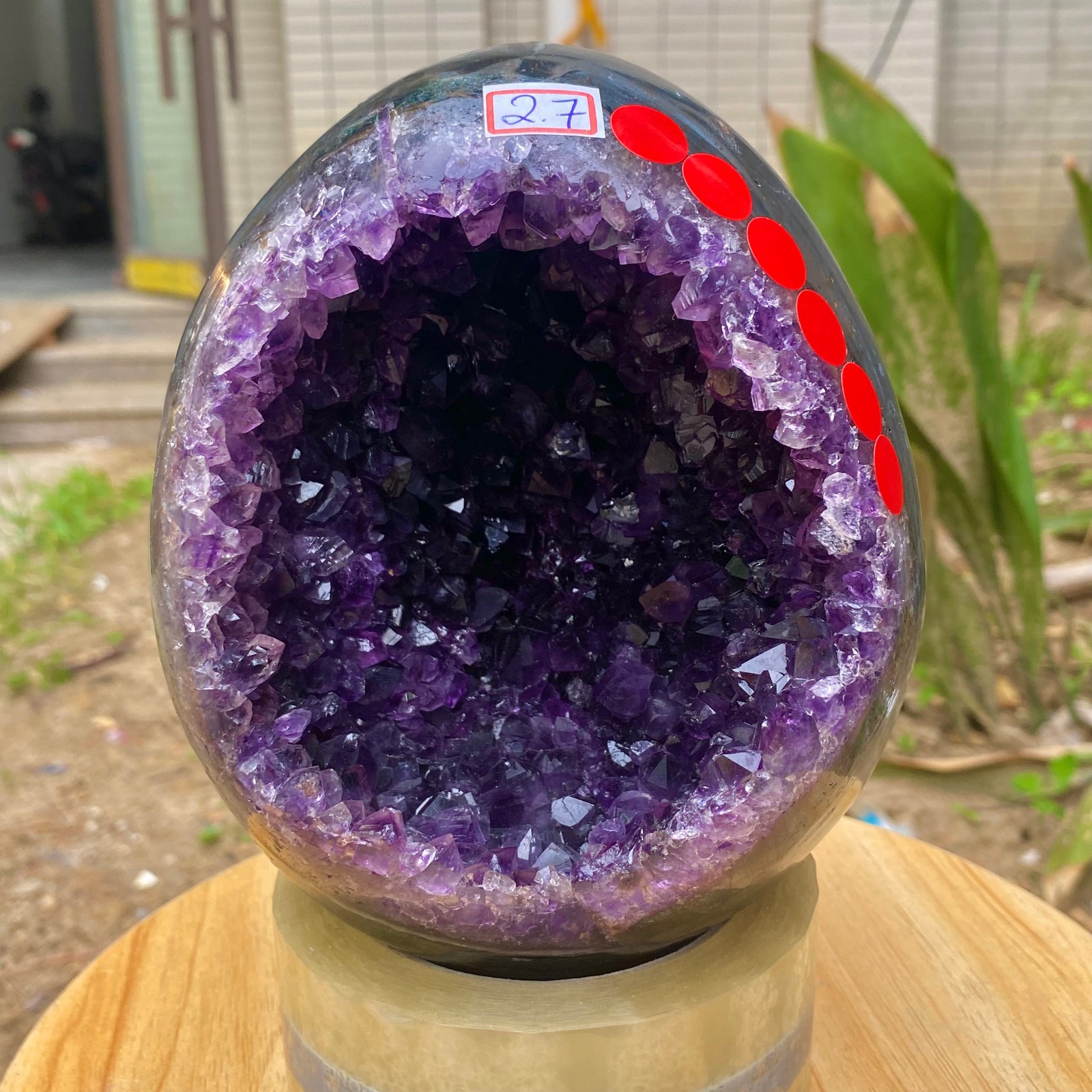 5.95LB Natural amethyst Dinosaur egg Quartz Crystal specimen healing 5.95LB Natural amethyst Dinosaur egg Quartz Crystal specimen healing