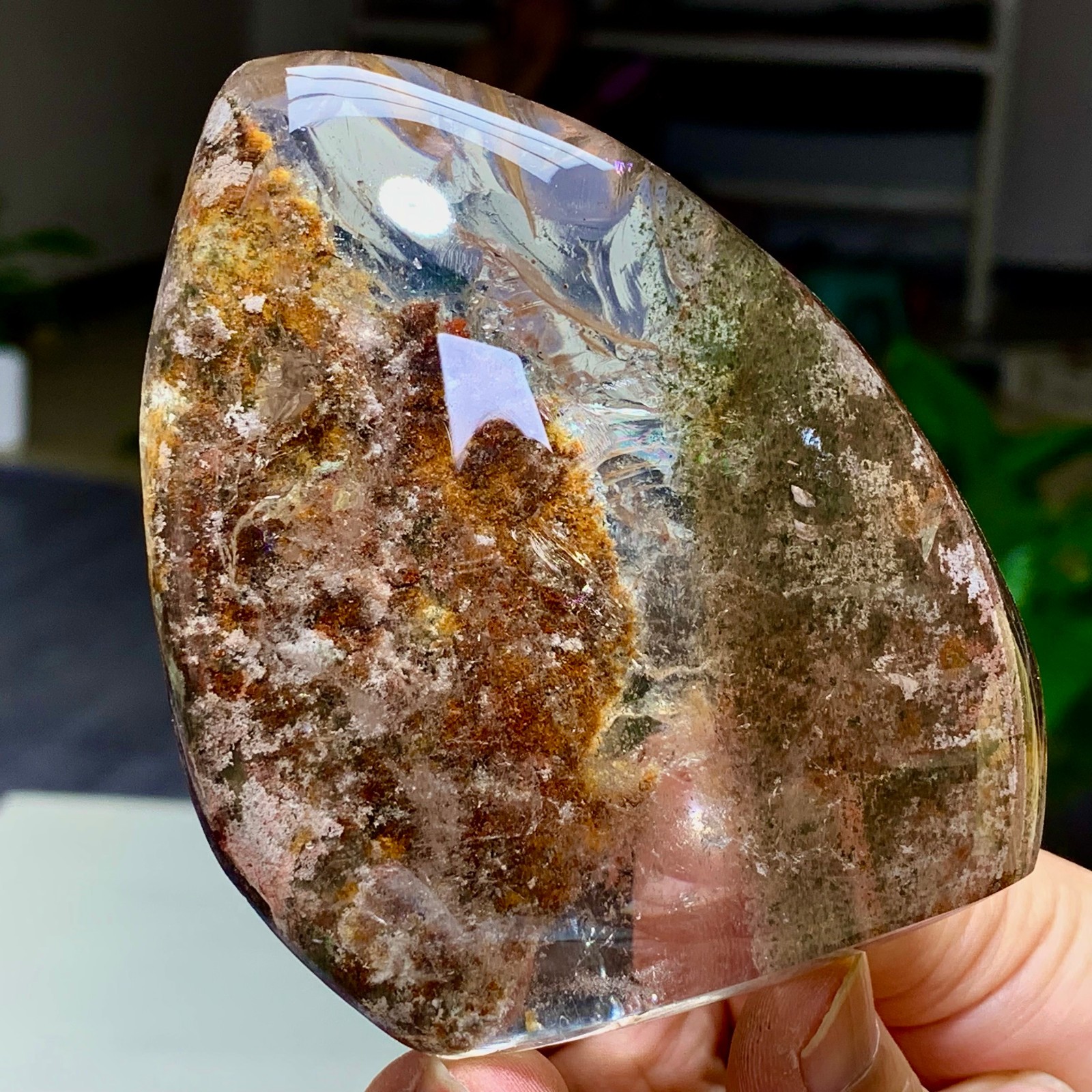271G Natural Green Ghost Crystal Quartz Crystal Mineral Specimen 271G Natural Green Ghost Crystal Quartz Crystal Mineral Specimen