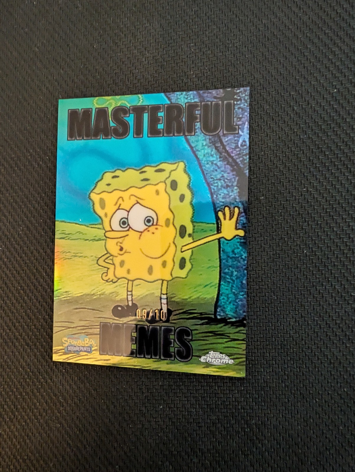 2025 Topps Chrome SpongeBob Masterful Memes "Tired SpongeBob" MM-1 # 9/10