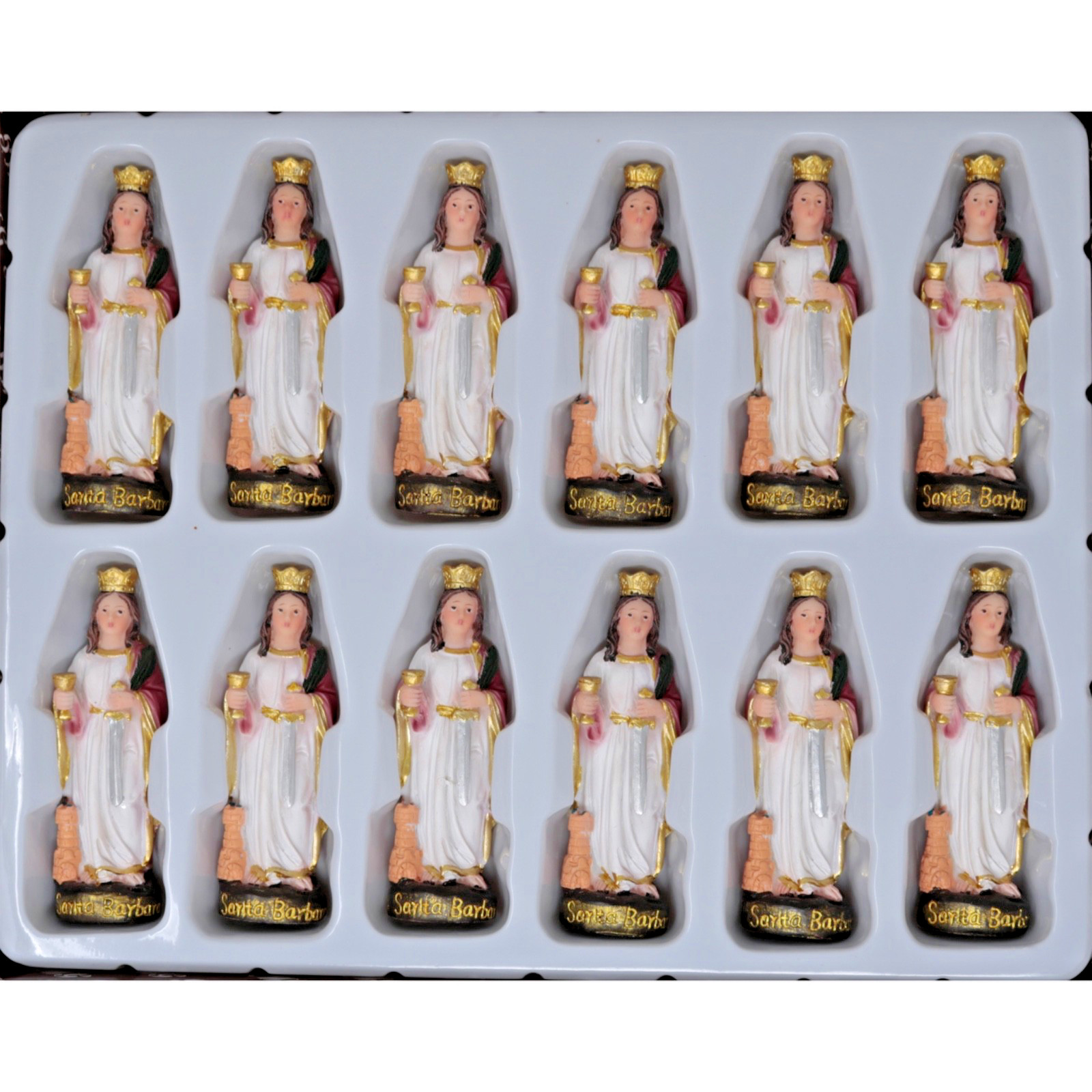 3" Santa Barbara 12 Pcs Set Resin Figure Saint Barbara