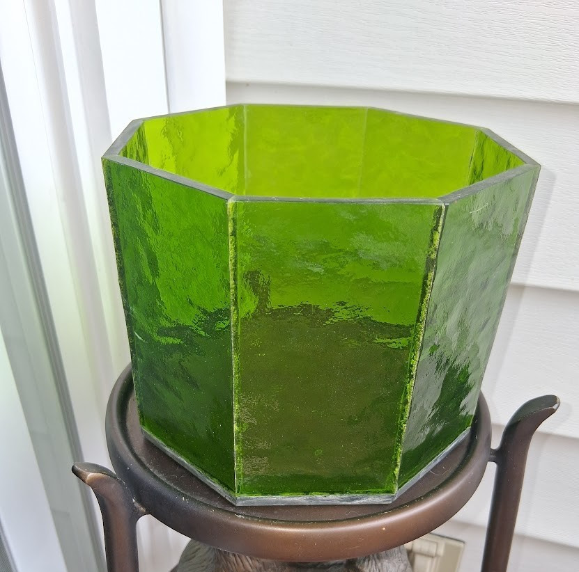 Planter Acrylic plastic MCM Retro Translucent Octagon Green Mid Century Vtg Rare Planter Acrylic plastic MCM Retro Translucent Octagon Green Mid Century Vtg Rare