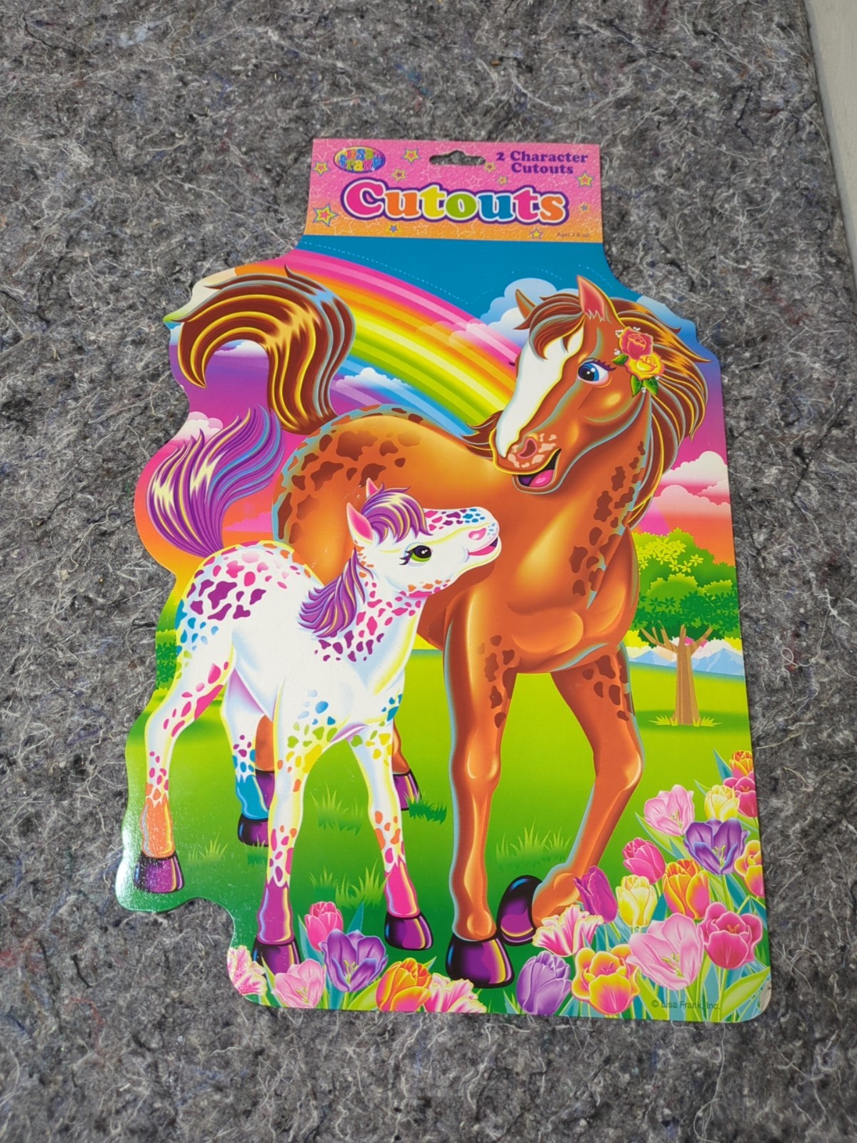 Vintage Lisa Frank (2) Character Cutouts 12" NOS Horse RAINBOW CHASER 90's NEW