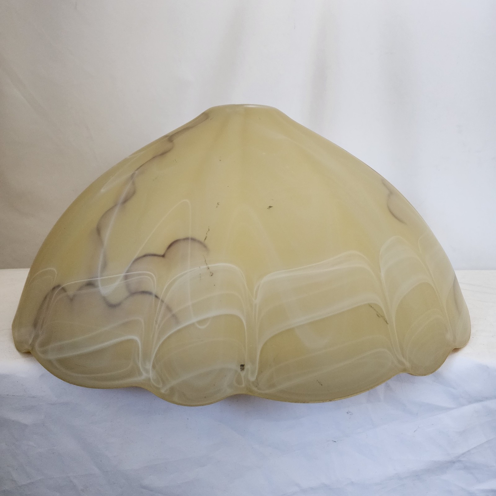 Vintage Yellow Marbled Glass Lampshade Pendant Art Deco 18" Vintage Yellow Marbled Glass Lampshade Pendant Art Deco 18"