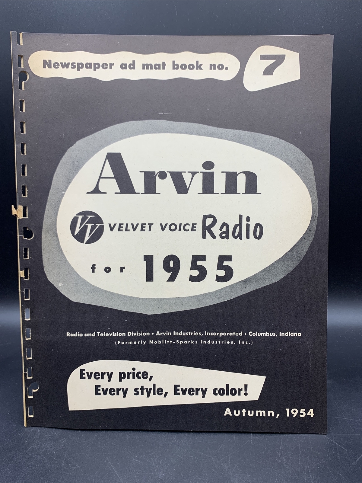 1955 Arvin Velvet Voice Radios Newspaper Ad Mat Book 1955 Arvin Velvet Voice Radios Newspaper Ad Mat Book