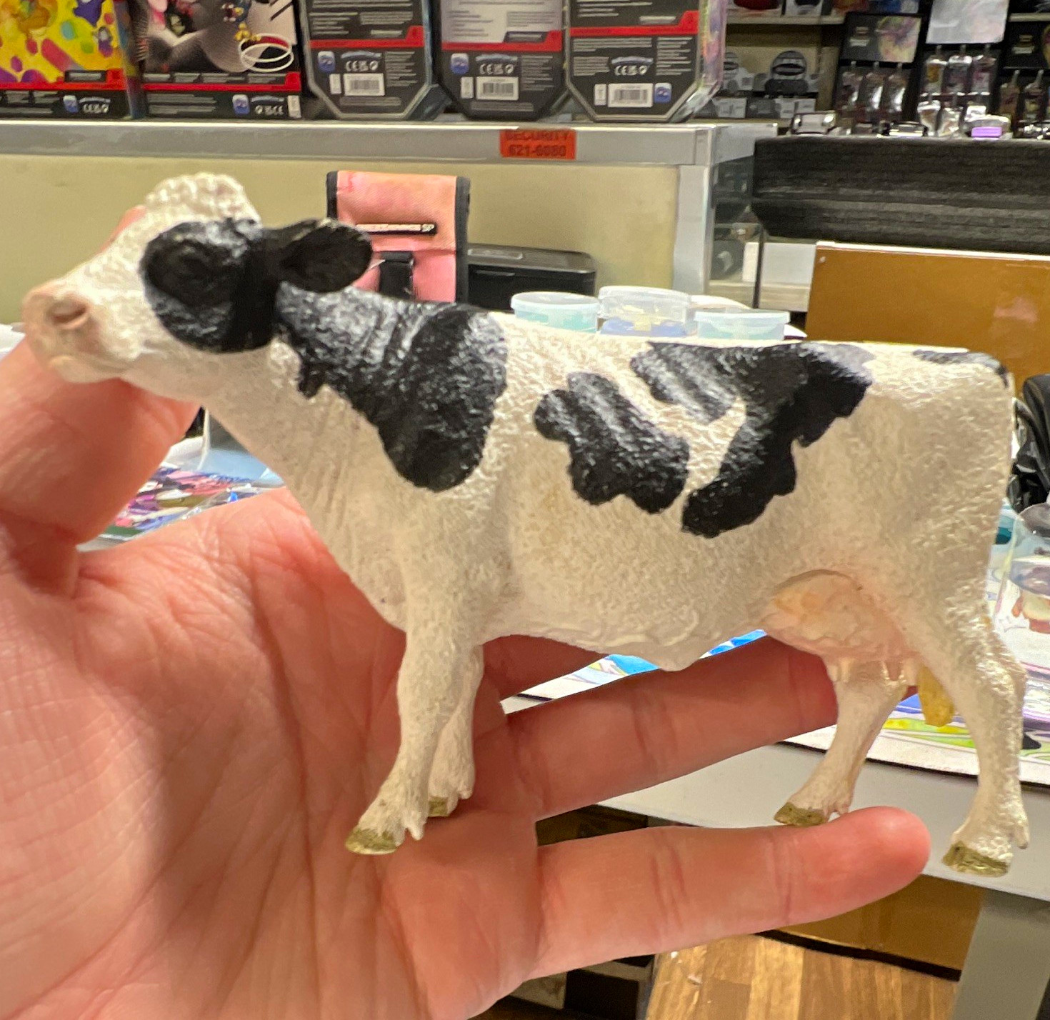 Schleich Black & White Holstein Cow Plastic Figurine Model Made in W. Germany Schleich Black & White Holstein Cow Plastic Figurine Model Made in W. Germany