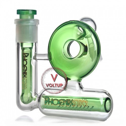 Phoenix Star Ash Catcher With Downstem & Inline Perc 14MM 45 Degree(Blue) Phoenix Star Ash Catcher With Downstem & Inline Perc 14MM 45 Degree(Blue)