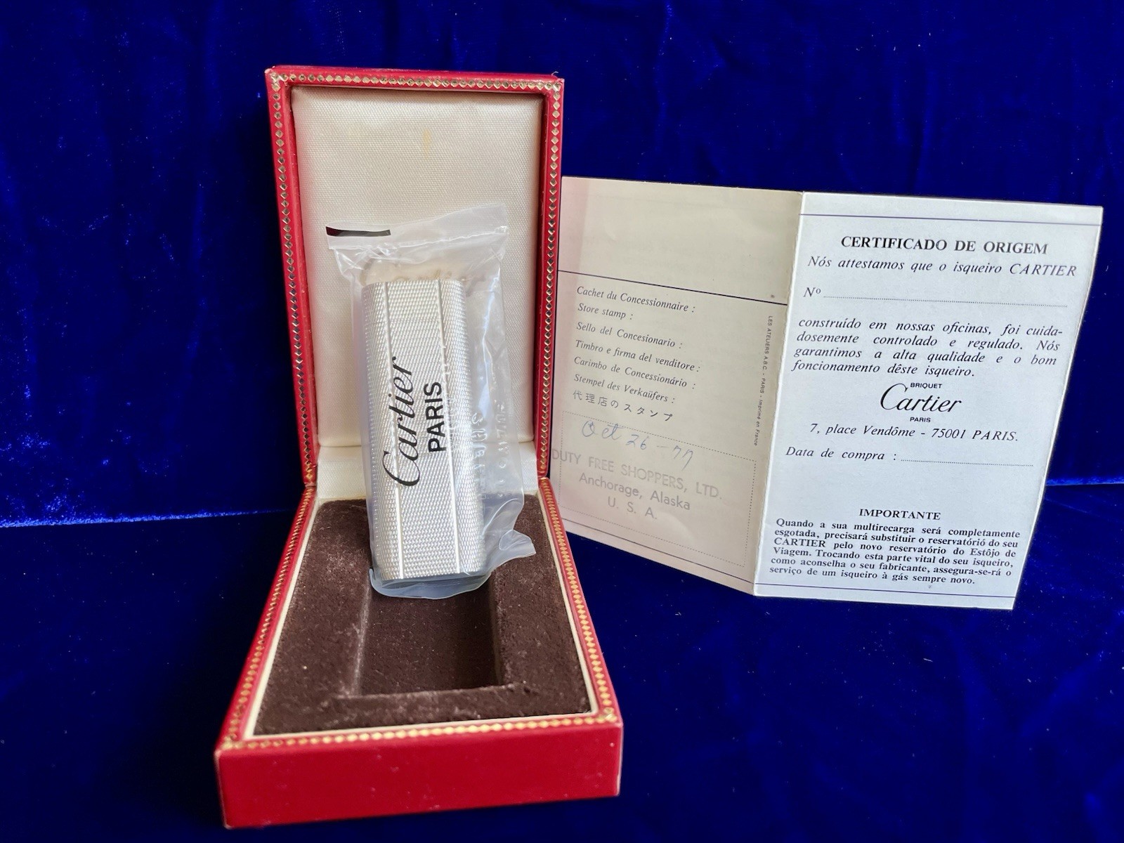 Cartier Lighter Vintage Oval Silver New Sealed Old Stock Condition Full Set Cartier Lighter Vintage Oval Silver New Sealed Old Stock Condition Full Set
