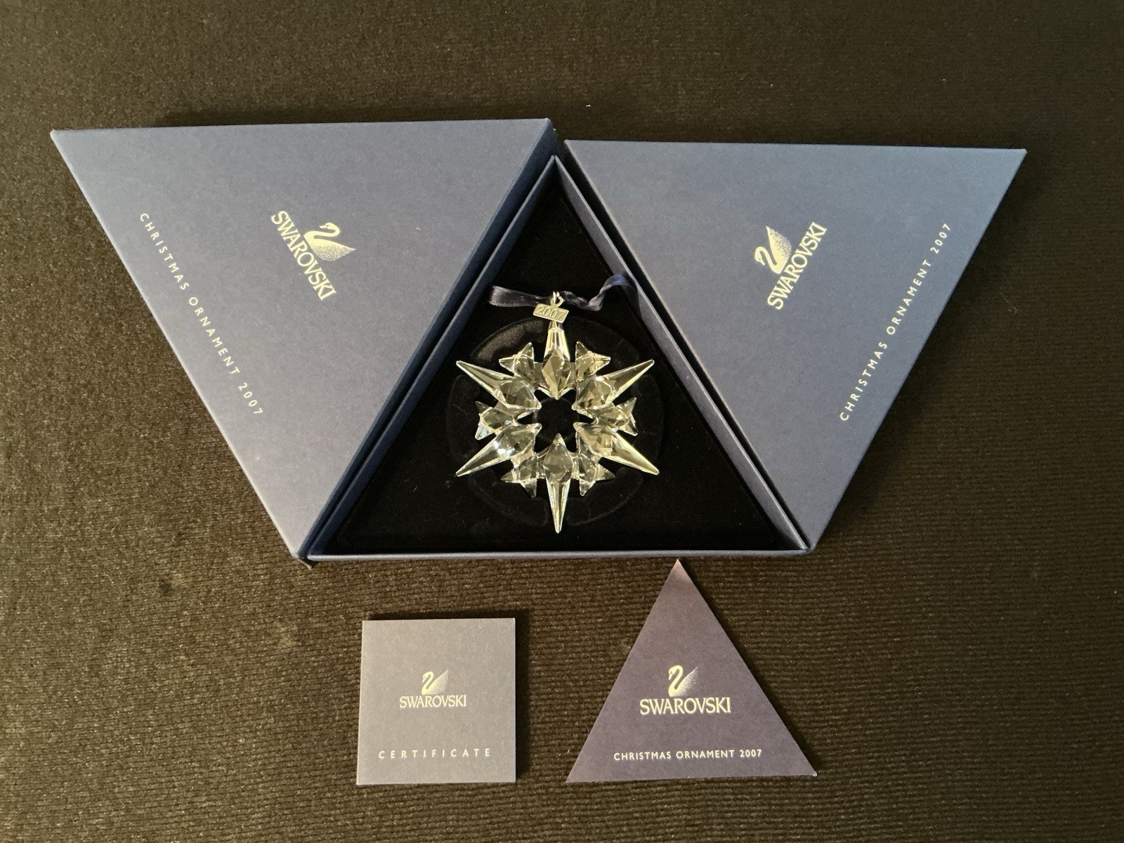 Swarovski Crystal Vtg 2007 Star Snowflake Christmas Ornament 9400 NR 000 104