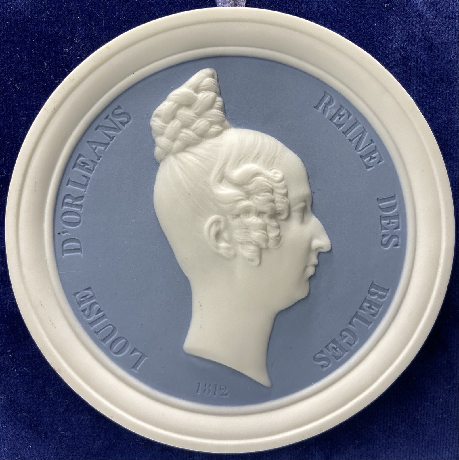 Rare Sèvres Porcelain Medallion of Queen Louise d’Orléans, Louvre Museum Sevres Rare Sèvres Porcelain Medallion of Queen Louise d’Orléans, Louvre Museum Sevres