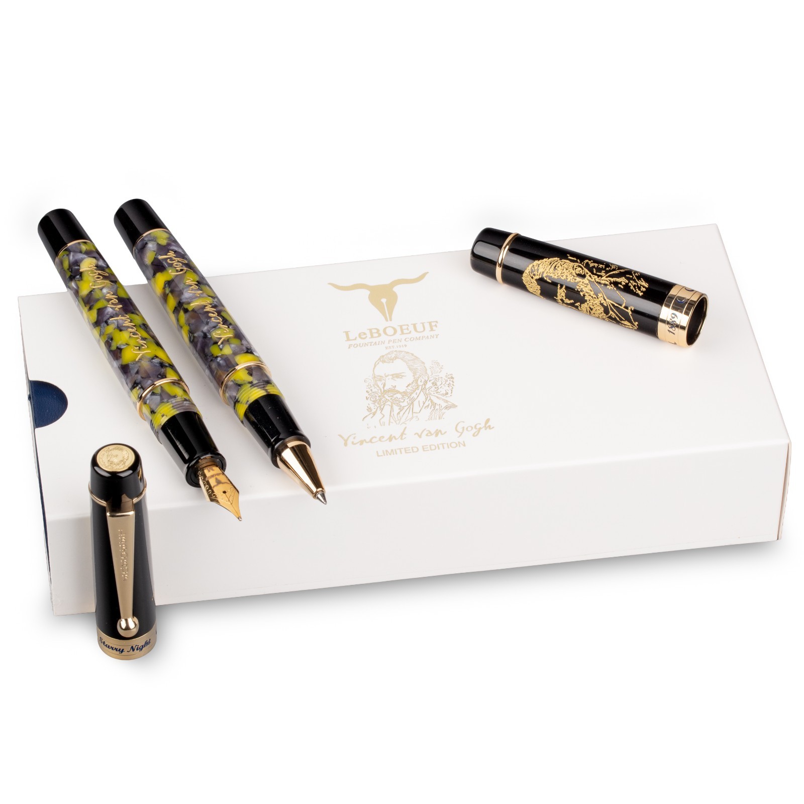 New LeBOEUF Vincent van Gogh Starry Night Limited Edition Fountain Pen F,,M,B New LeBOEUF Vincent van Gogh Starry Night Limited Edition Fountain Pen F,,M,B