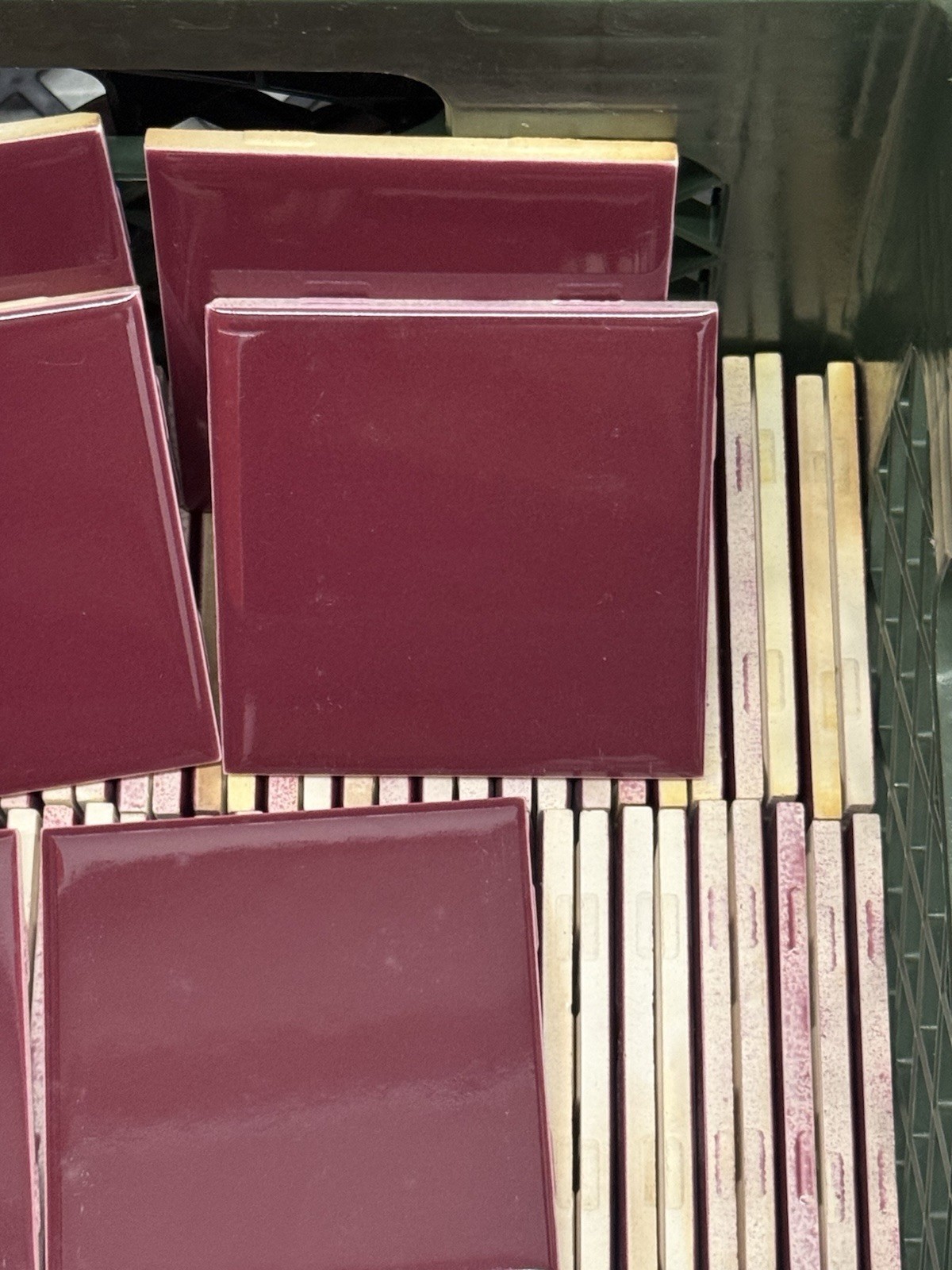 Vintage Maroon or Burgundy Field Tiles-Made by The Mosaic Tile Mfg. Co. - 1950’s Vintage Maroon or Burgundy Field Tiles-Made by The Mosaic Tile Mfg. Co. - 1950’s