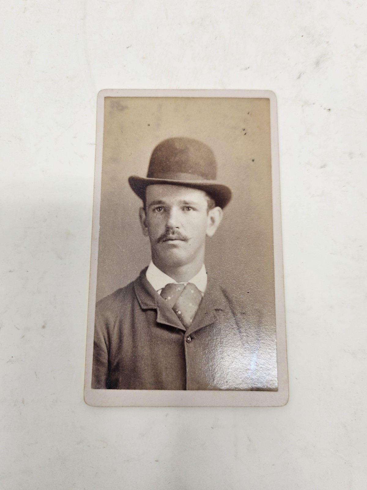 Antique 19th Century CDV Photo Card – Handsome Man With Bowler Hat Antique 19th Century CDV Photo Card – Handsome Man With Bowler Hat