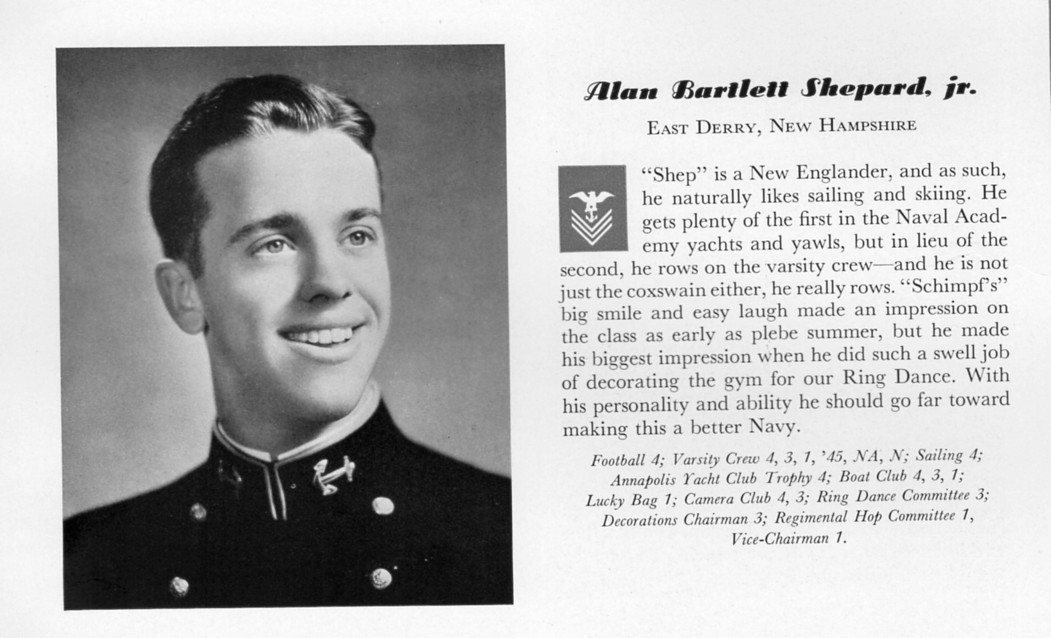 ALAN SHEPARD Naval Academy Yearbook SENIOR YEAR 1st AMERICAN in SPACE: ALAN SHEPARD Naval Academy Yearbook SENIOR YEAR 1st AMERICAN in SPACE: