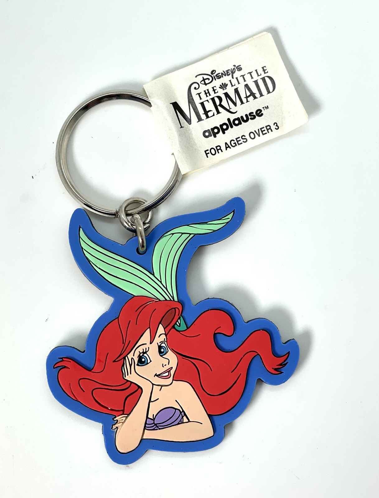 Vintage Disney “Little Mermaid” ARIEL Vinyl Keychain Keyring Applause - New