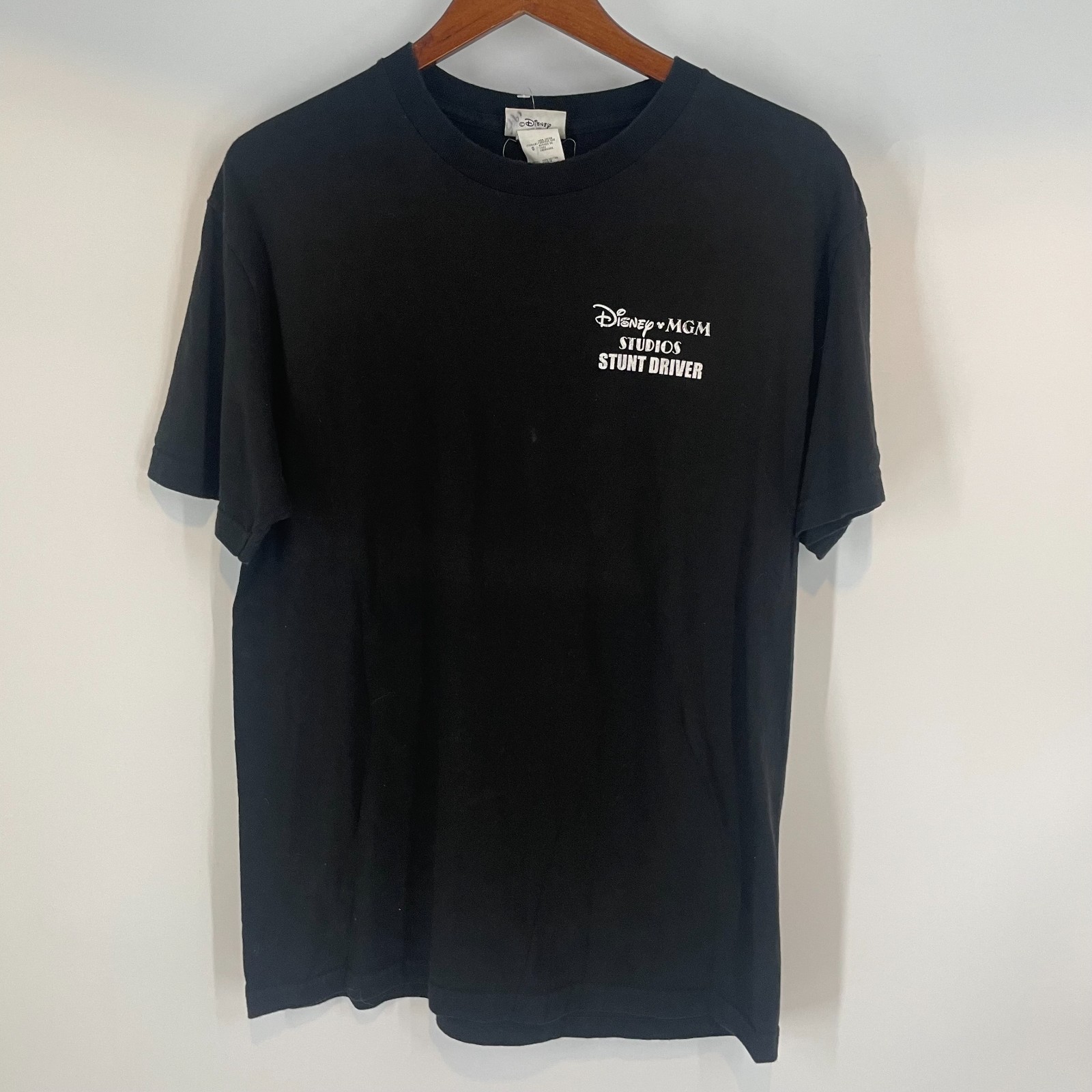 Vintage 90s Walt Disney World Disney MGM Studios Stunt Driver T-Shirt Black L Vintage 90s Walt Disney World Disney MGM Studios Stunt Driver T-Shirt Black L