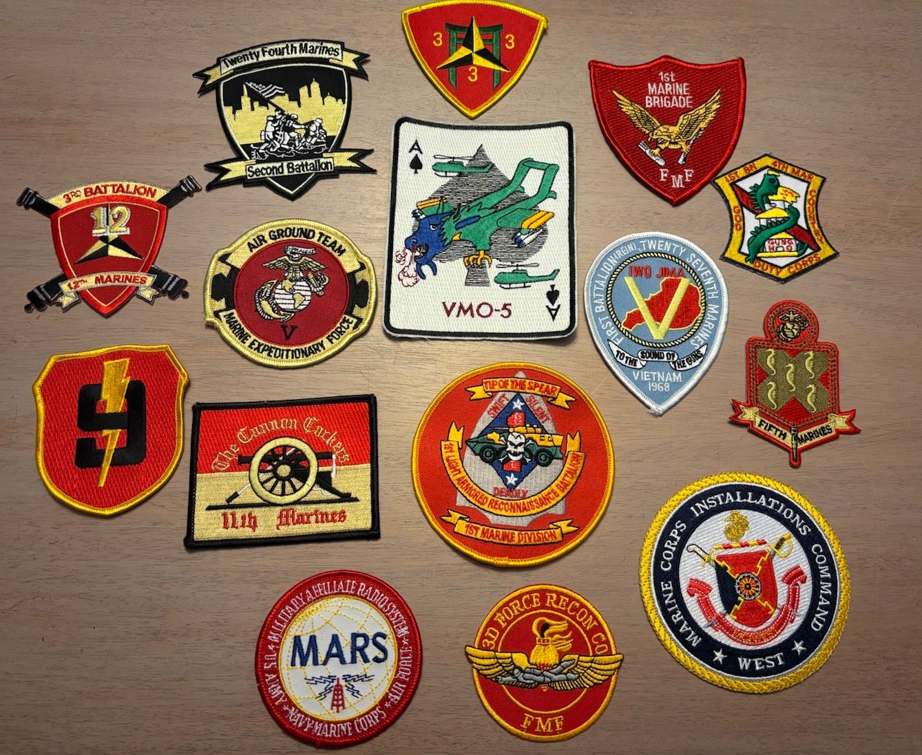 Lot Of 15 Vintage United States Marine Corps USMC  Military patches