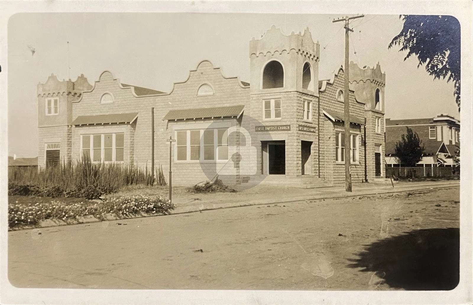 Turlock CA California Baptist Church Stanislaus Co. RPPC Photo Postcard COPY Turlock CA California Baptist Church Stanislaus Co. RPPC Photo Postcard COPY