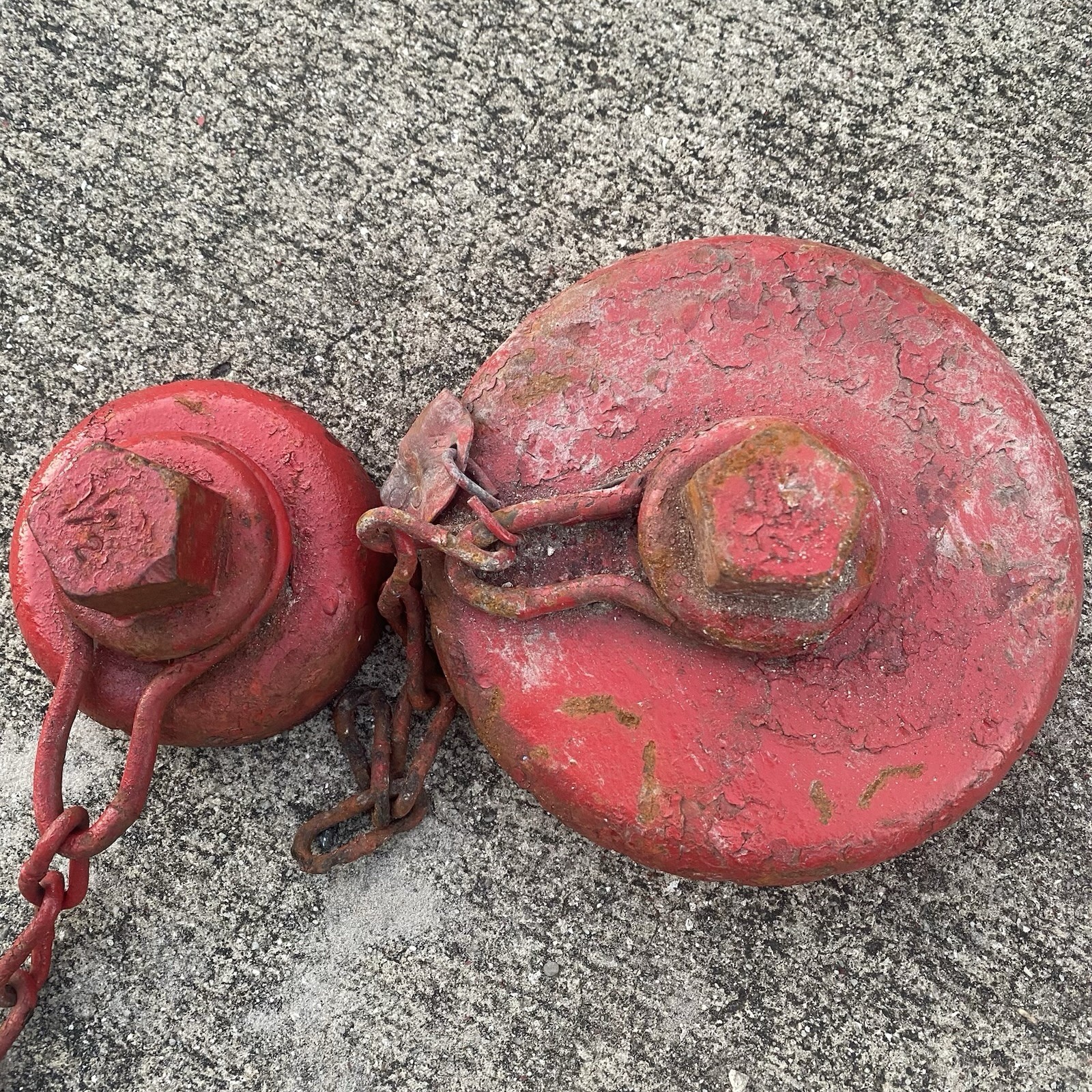 Vintage Cast Iron Mueller Fire Hydrant Front and Side Cap