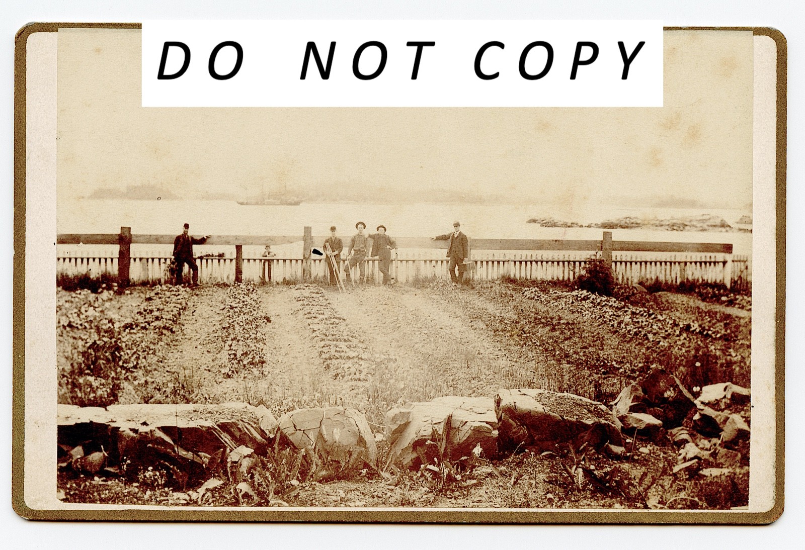 Very Rare Vintage 1881 Albumen Photo First Garden in Sitka with Rev A. E. Austin Very Rare Vintage 1881 Albumen Photo First Garden in Sitka with Rev A. E. Austin