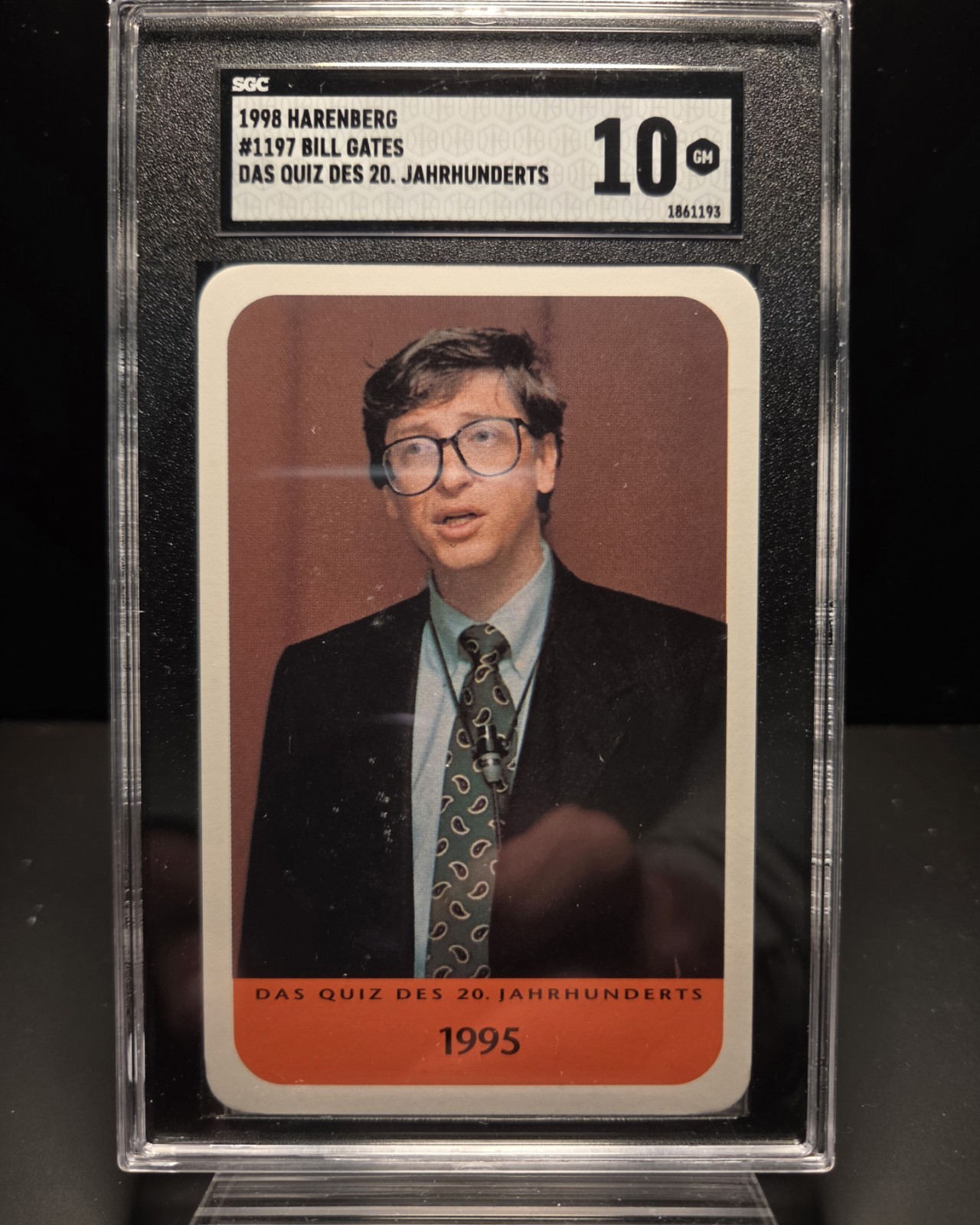SGC 10 Bill Gates Rookie Card 1998 Harenberg Das Quiz Jarhunderts #1197 Pop 2 SGC 10 Bill Gates Rookie Card 1998 Harenberg Das Quiz Jarhunderts #1197 Pop 2
