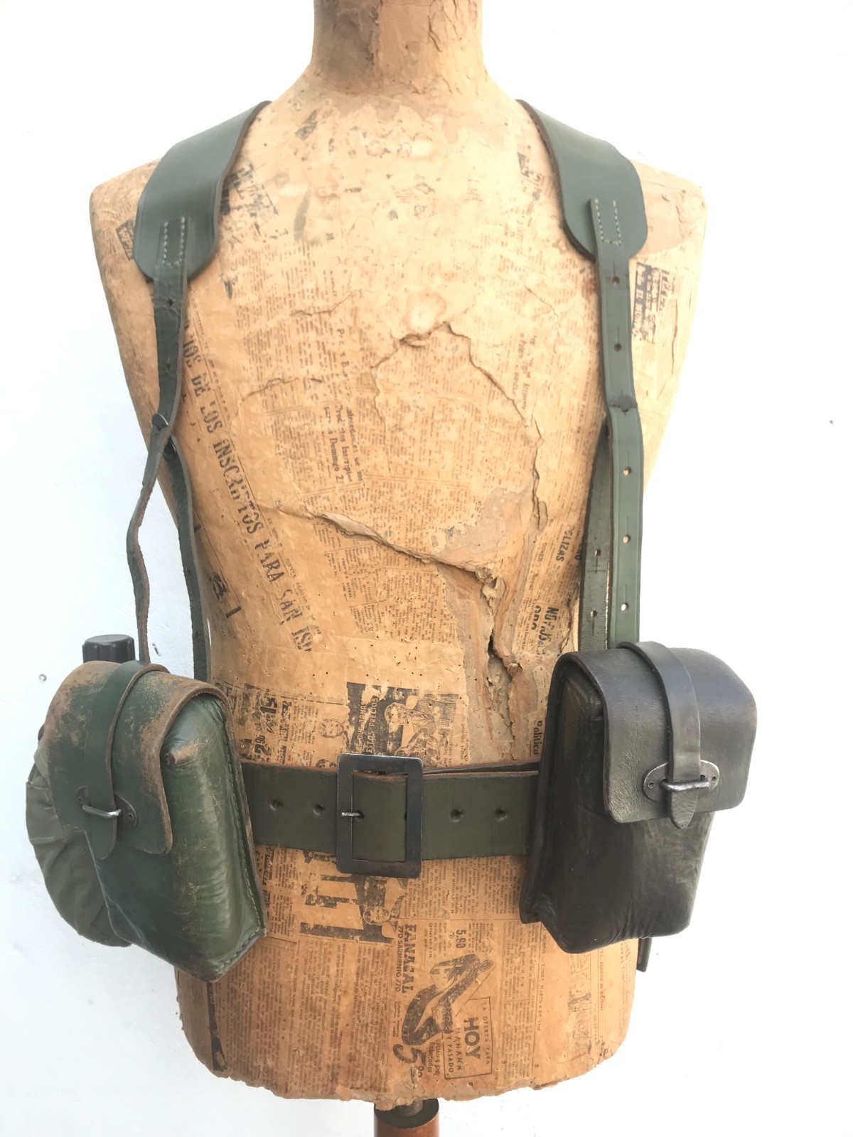 Argentine Army green Leather Harness LOT - Malvinas/Falklands war