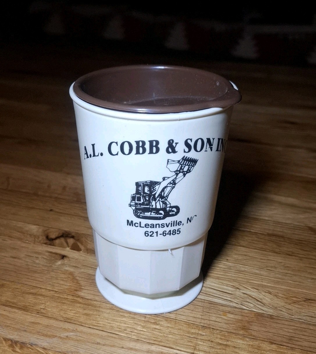 Vintage 1970s J.L. Cobb & Son McLeansville NC Excavating Plastic Promo Cup Mug Vintage 1970s J.L. Cobb & Son McLeansville NC Excavating Plastic Promo Cup Mug