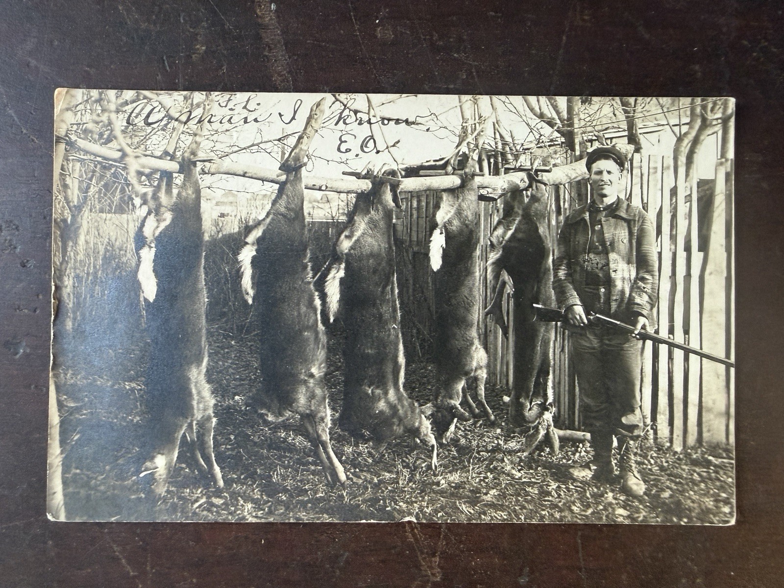 1907 Piedmont WA RPPC Hunting Postcard Undivided Back Deer Camp Washington DPO