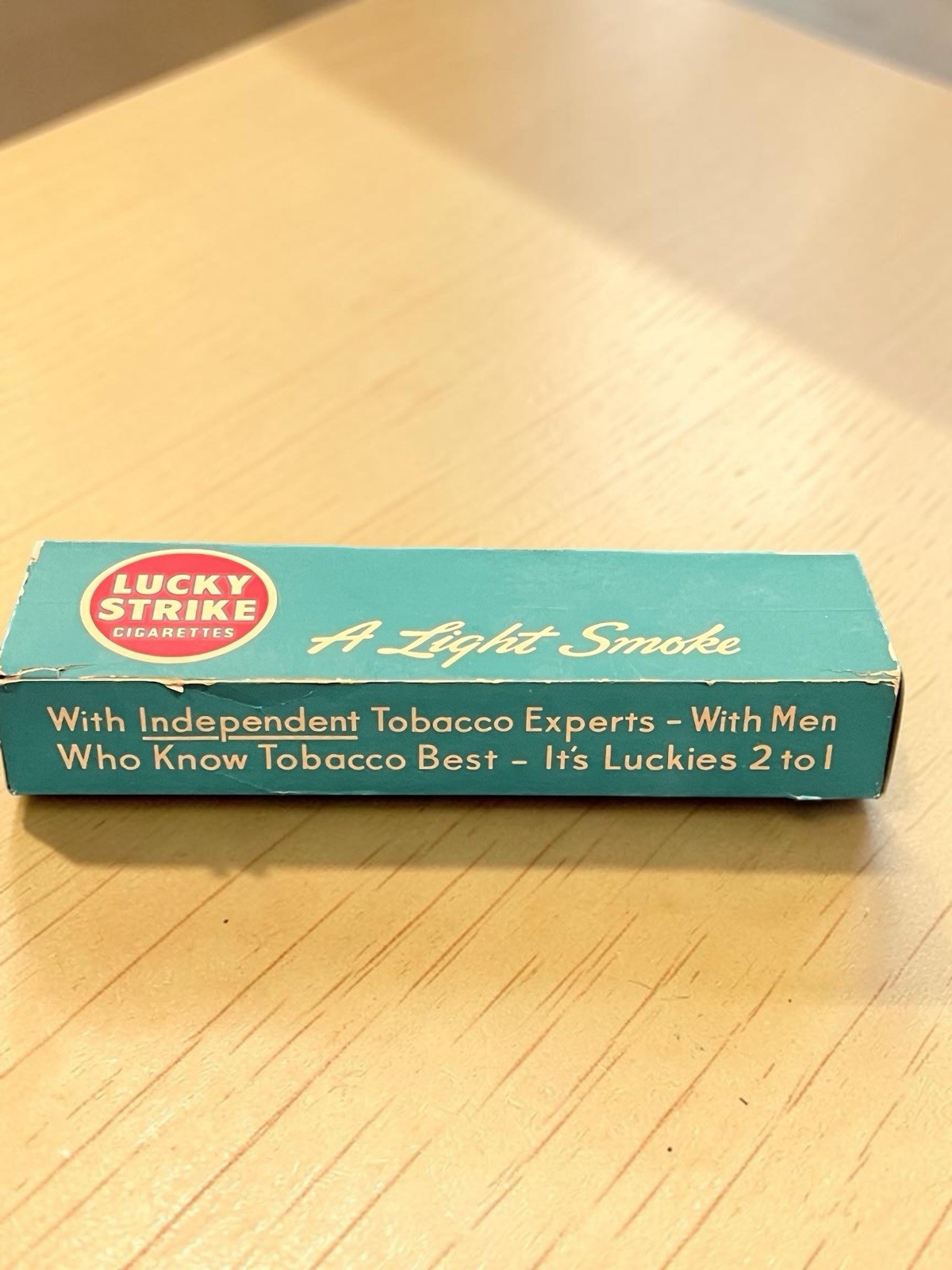 Vintage WWII Green LUCKY STRIKE Cigarette Carton Box Empty Toasted 1940s Vintage WWII Green LUCKY STRIKE Cigarette Carton Box Empty Toasted 1940s