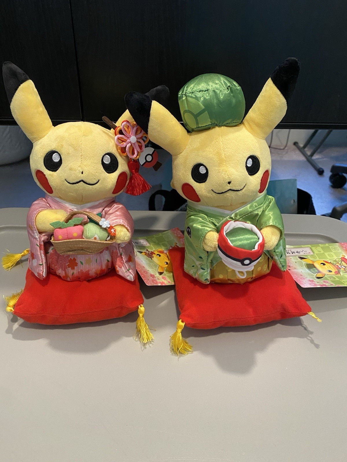 Pokemon Center Kyoto limited Hannari Tea Party Pikachu Pair Plush Set of 2 Pokemon Center Kyoto limited Hannari Tea Party Pikachu Pair Plush Set of 2
