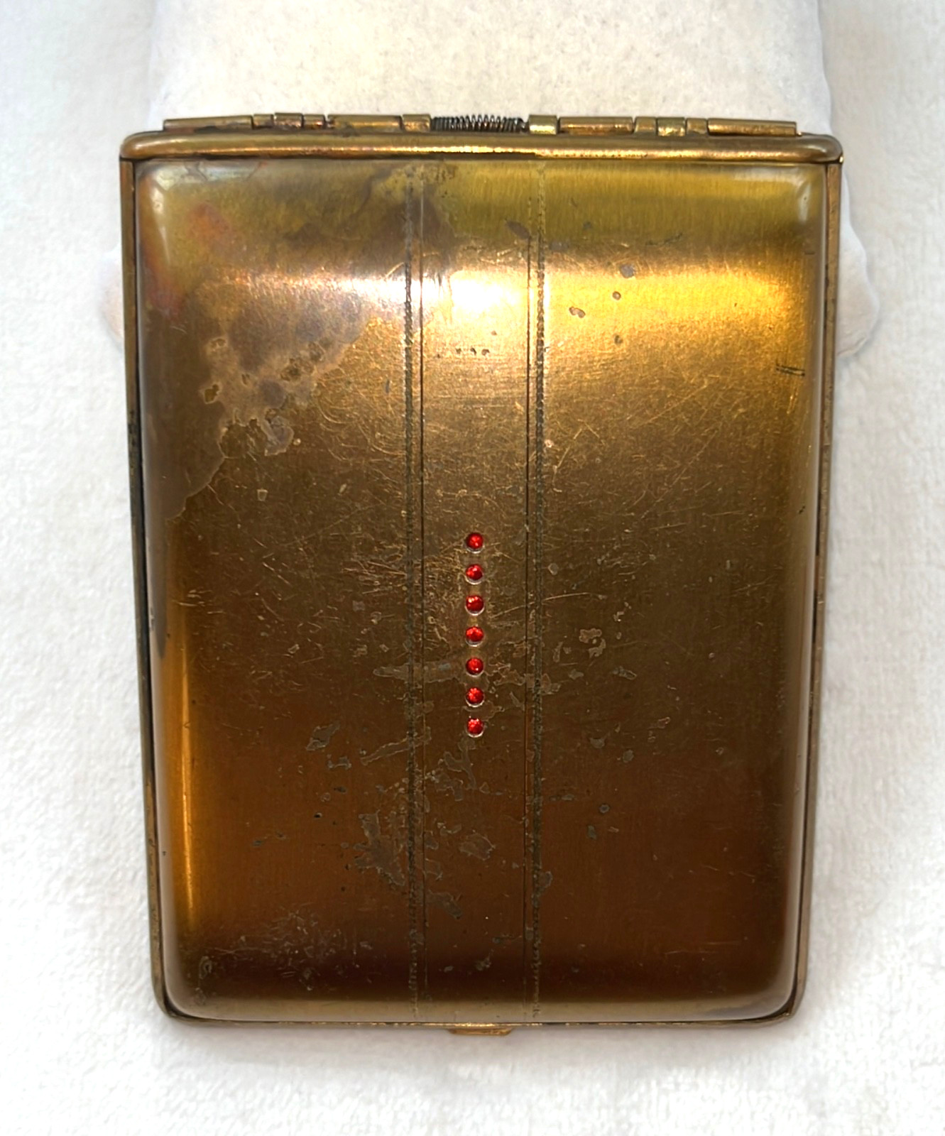 VINTAGE 1940'S - 50'S ELGIN AMERICAN? BRUSHED GOLD-TONE CIGARETTE CASE VINTAGE 1940'S - 50'S ELGIN AMERICAN? BRUSHED GOLD-TONE CIGARETTE CASE