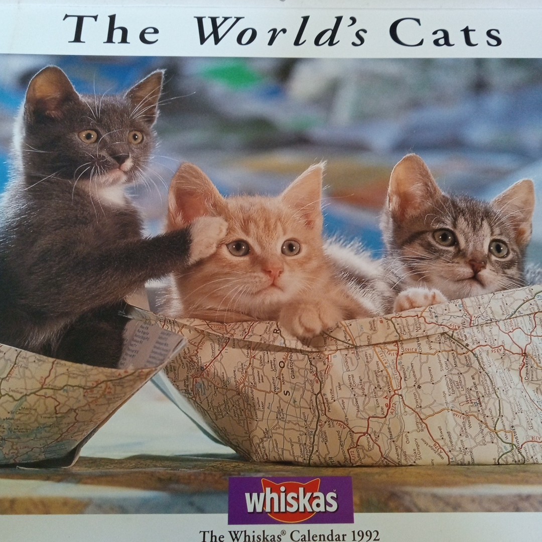 Rare 1992 Whiskas World's Cats Photo Quote Calendar 18"x12" Food Kitten Vtg Usa Rare 1992 Whiskas World's Cats Photo Quote Calendar 18"x12" Food Kitten Vtg Usa