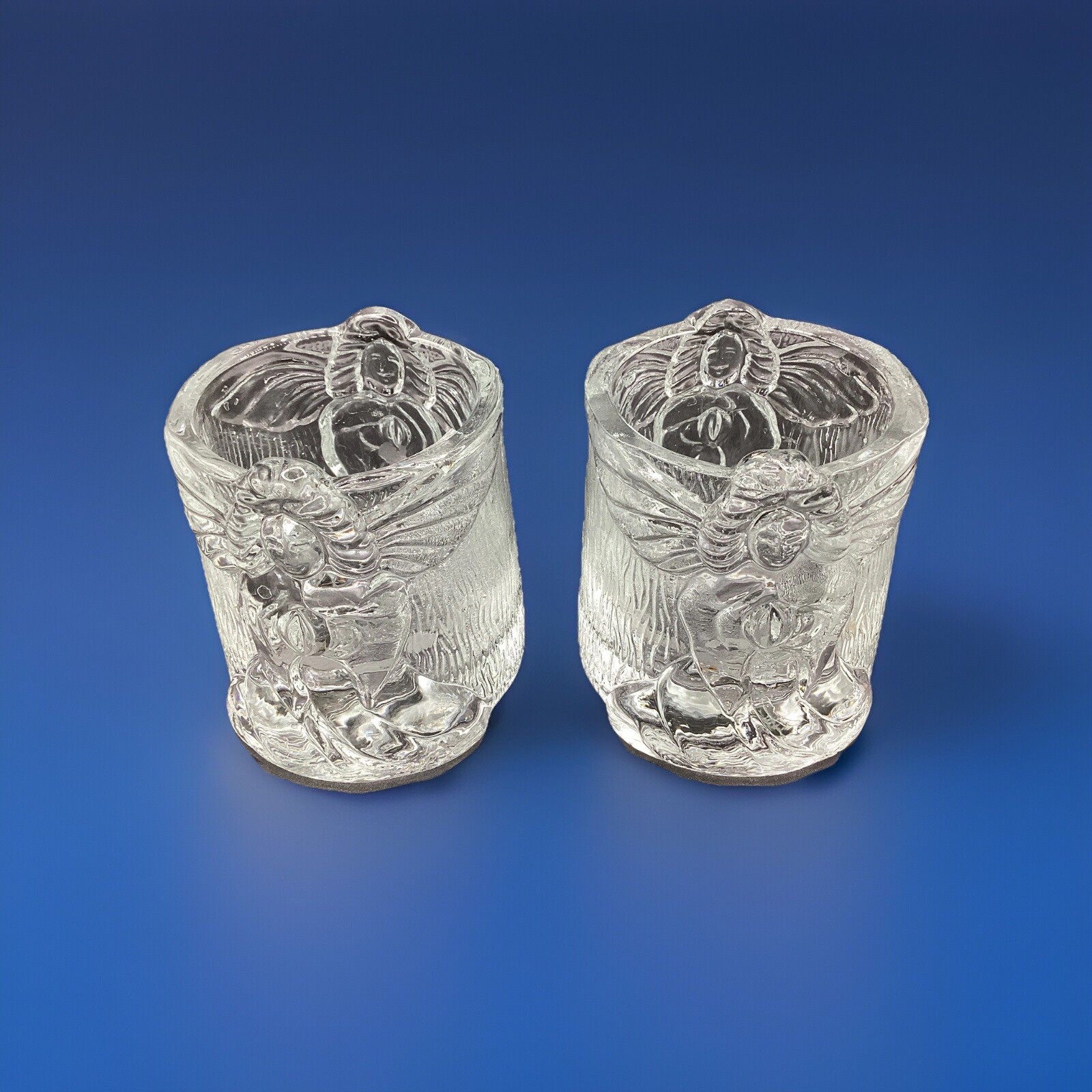 Vintage Glass Angel Votive Holders Set Of 2 Made In Malaysia Vintage Glass Angel Votive Holders Set Of 2 Made In Malaysia