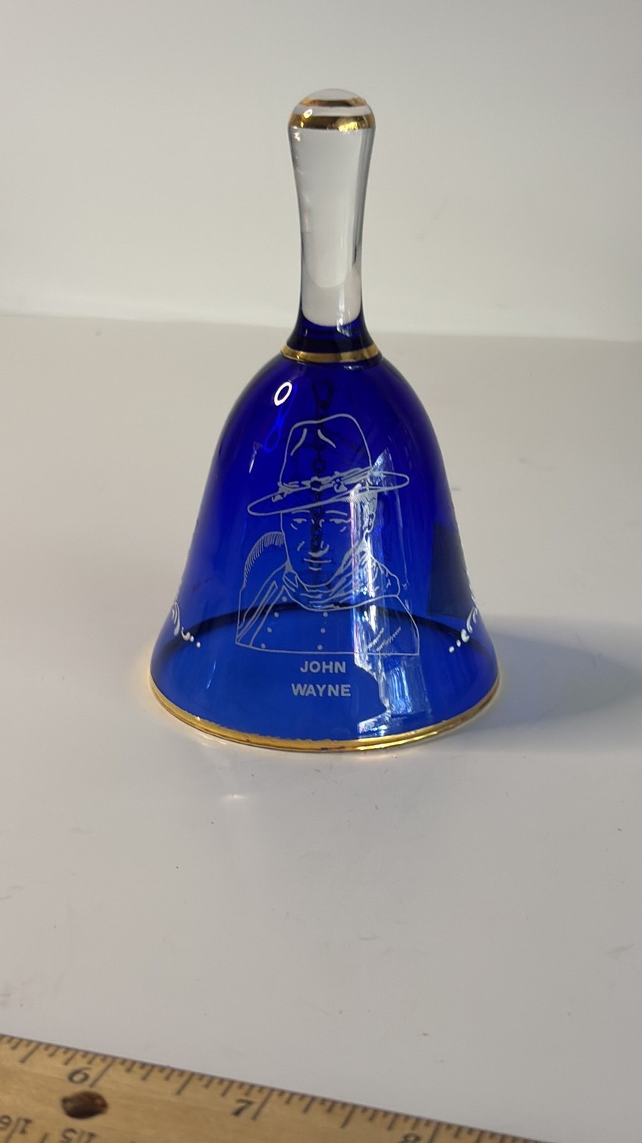 Vintage John Wayne Cobalt Blue Glass Bell Made in Italy Vintage John Wayne Cobalt Blue Glass Bell Made in Italy
