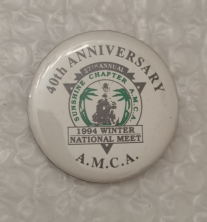 A.M.C.A. 1994~ Antique Motorcycle Club Of America~40th Annual PIN~SUNSHINE CHAPT