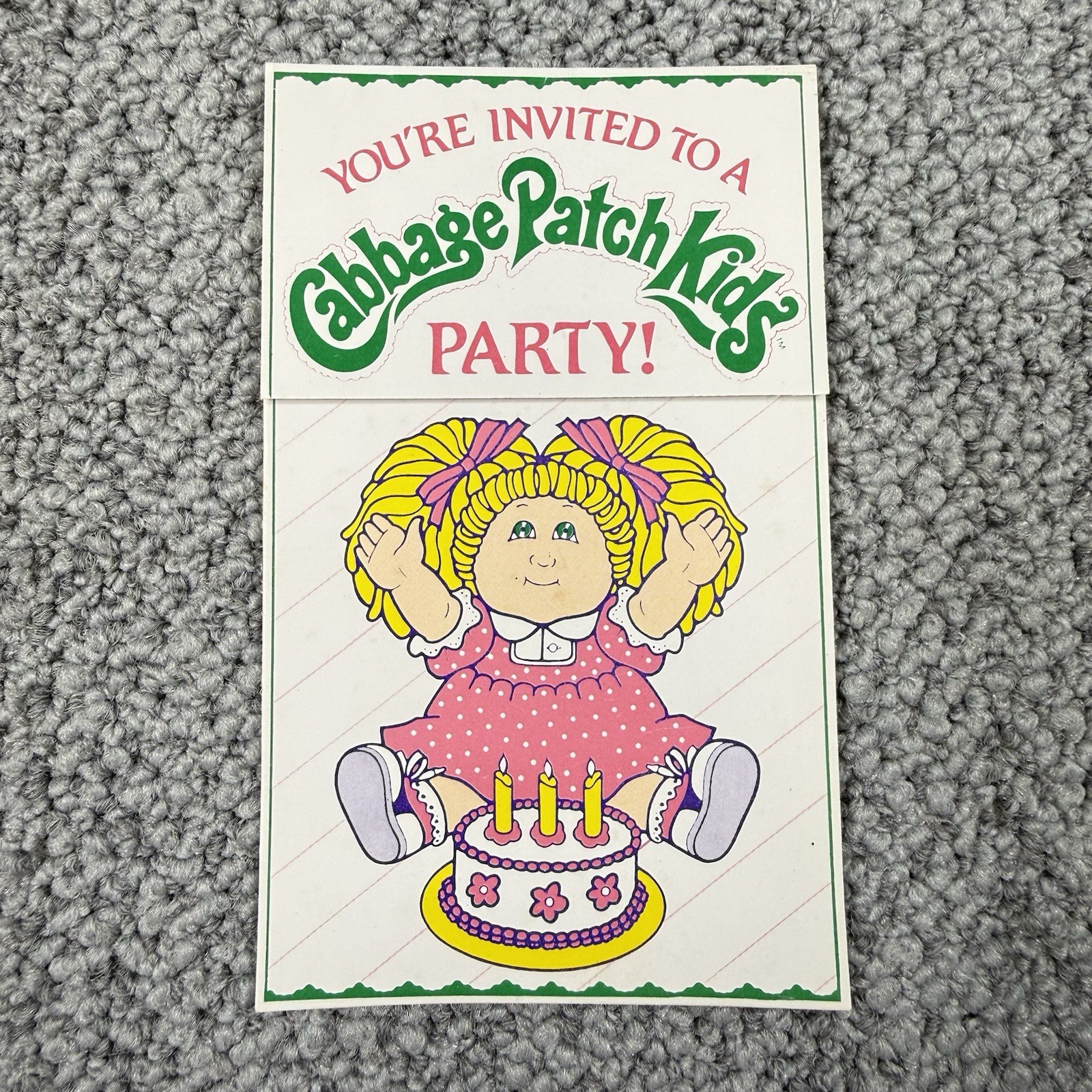 Vintage Cabbage Patch Kids Party Invitation 1983 Vintage Cabbage Patch Kids Party Invitation 1983