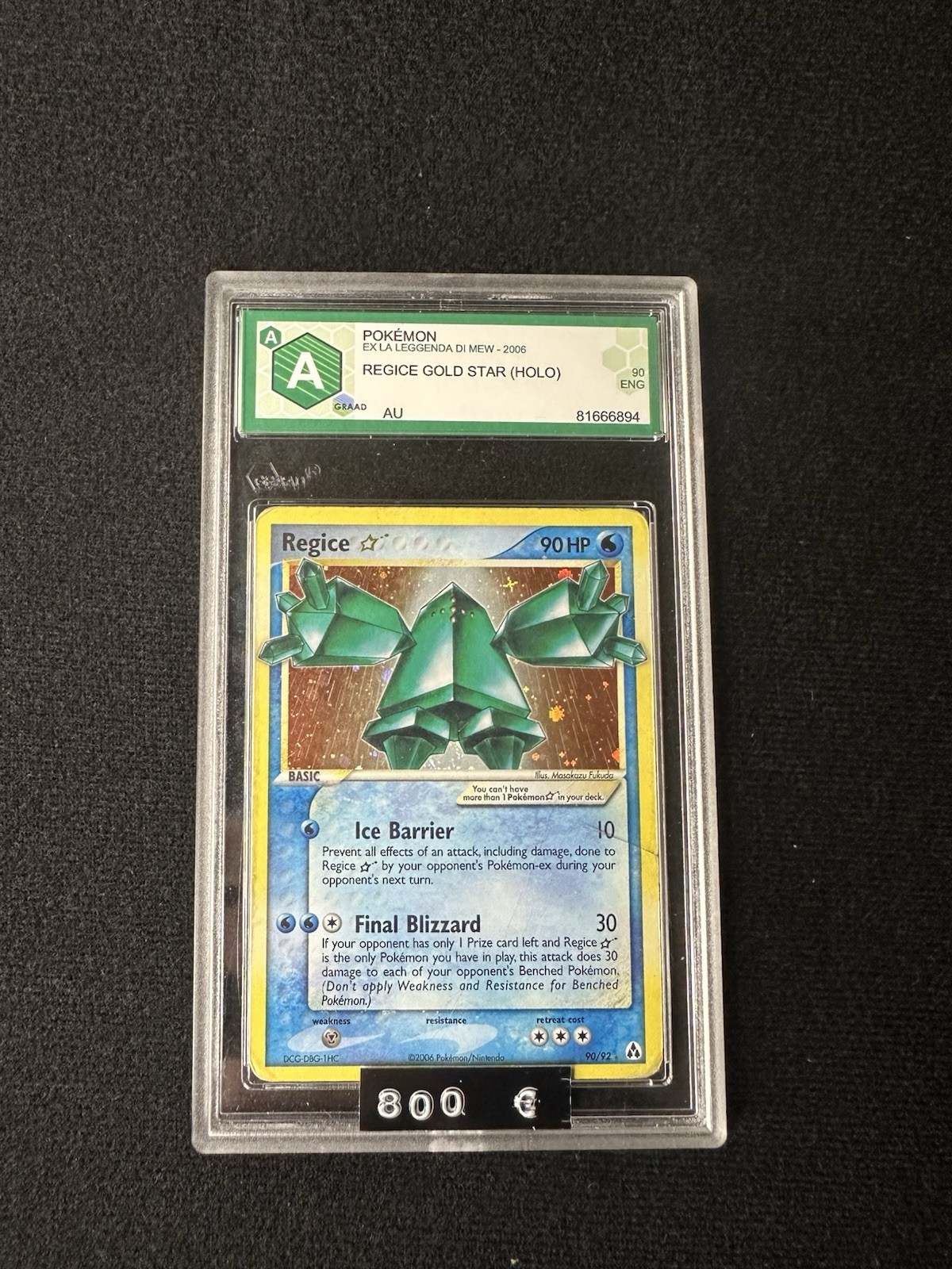 Pokemon Regice Gold Star Holo 90/92 EX Legend Maker 2006 ENG Graded AU