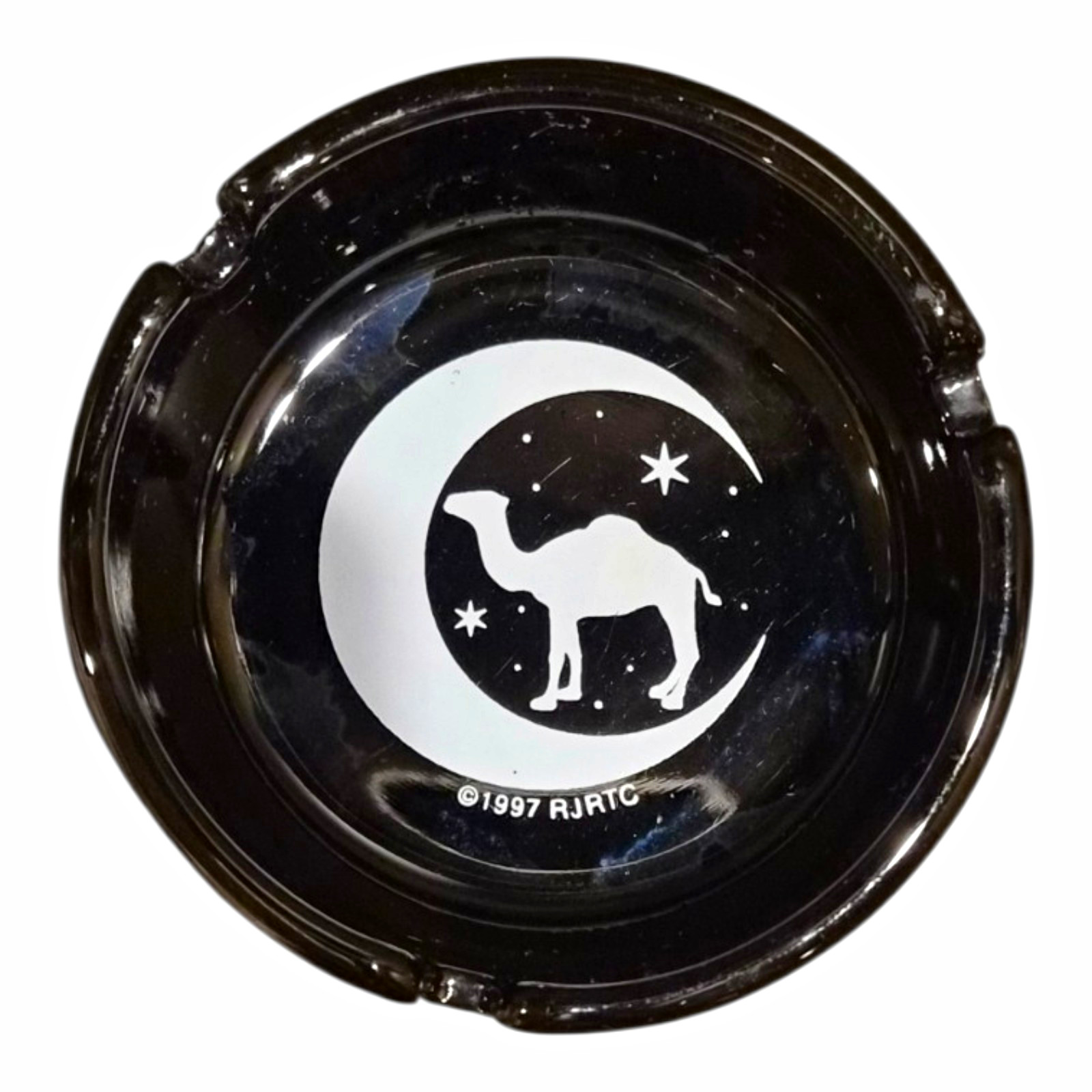 Vintage 1997 Camel Moon Stars Black Amethyst Glass Ashtray RJRTC Vintage 1997 Camel Moon Stars Black Amethyst Glass Ashtray RJRTC