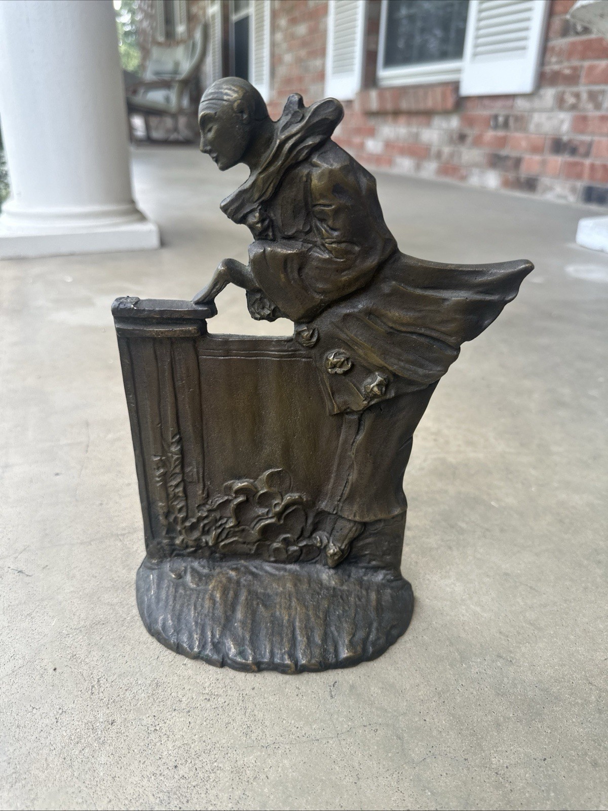 Antique Hubley "Pierrot Leaning on Wall" Doorstop Heavy RARE Antique Hubley "Pierrot Leaning on Wall" Doorstop Heavy RARE