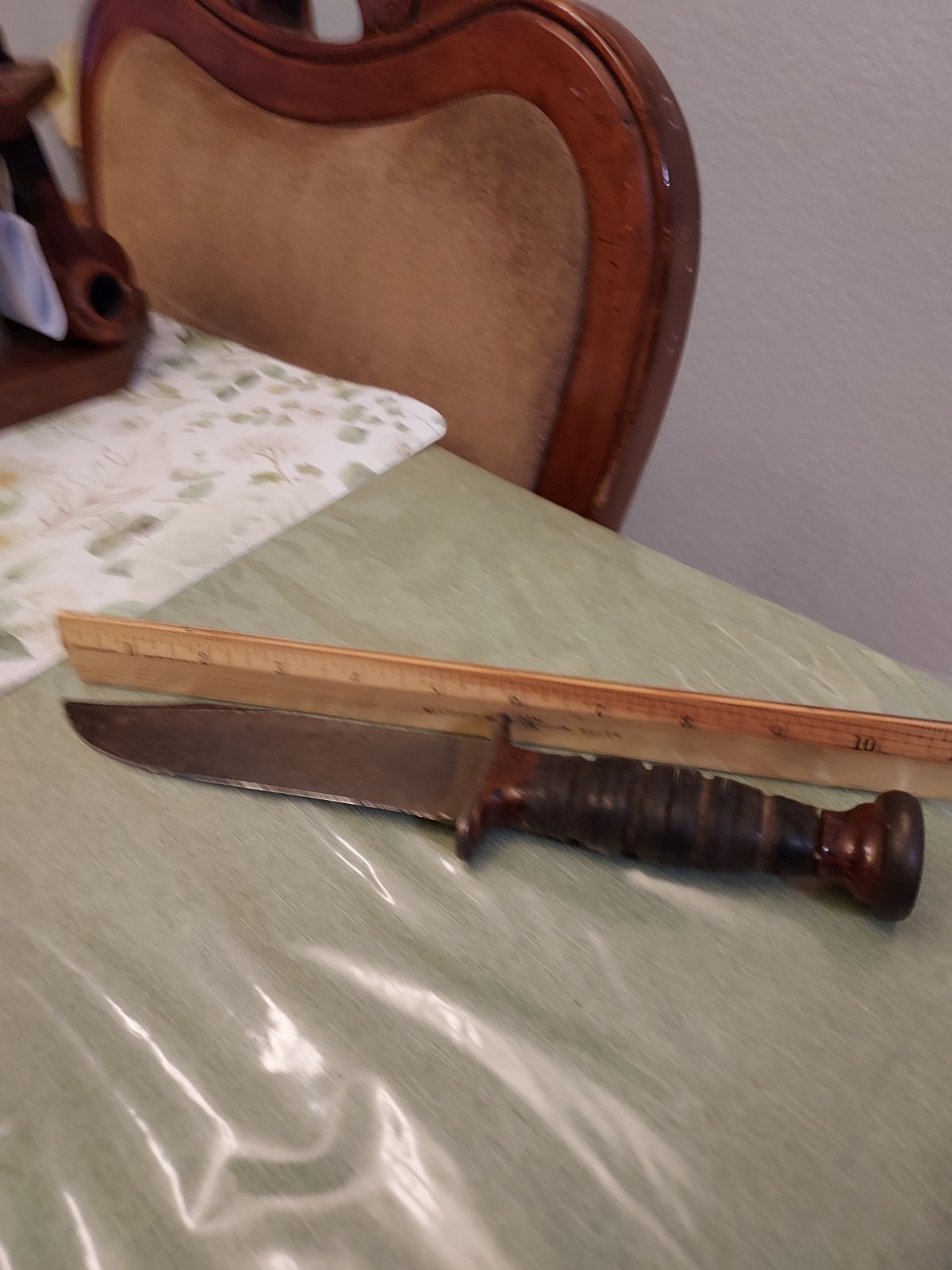VTG Kabar Olean NY USMC Fighting Knife 10" Fixed Blade. No Sheath 