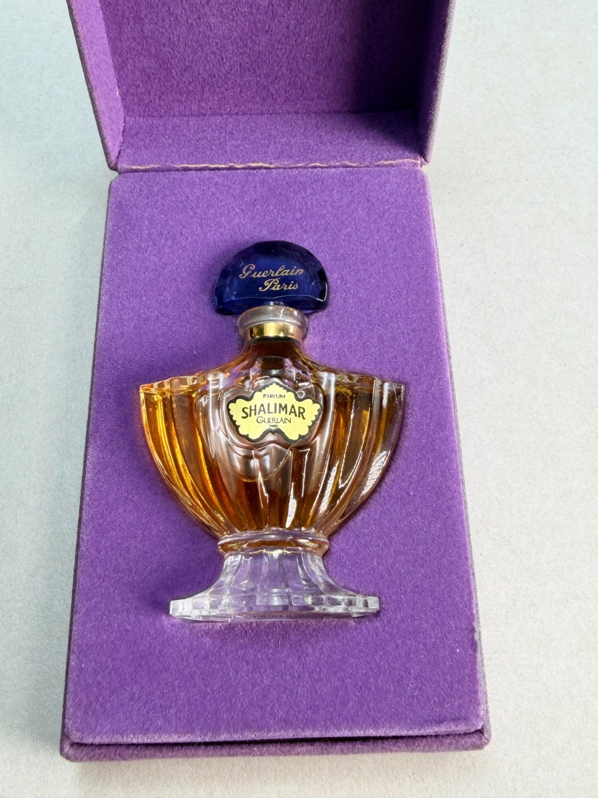 Vintage Guerlain Shalimar Parfum Paris Perfume Bottle Purple Presentation Box Vintage Guerlain Shalimar Parfum Paris Perfume Bottle Purple Presentation Box