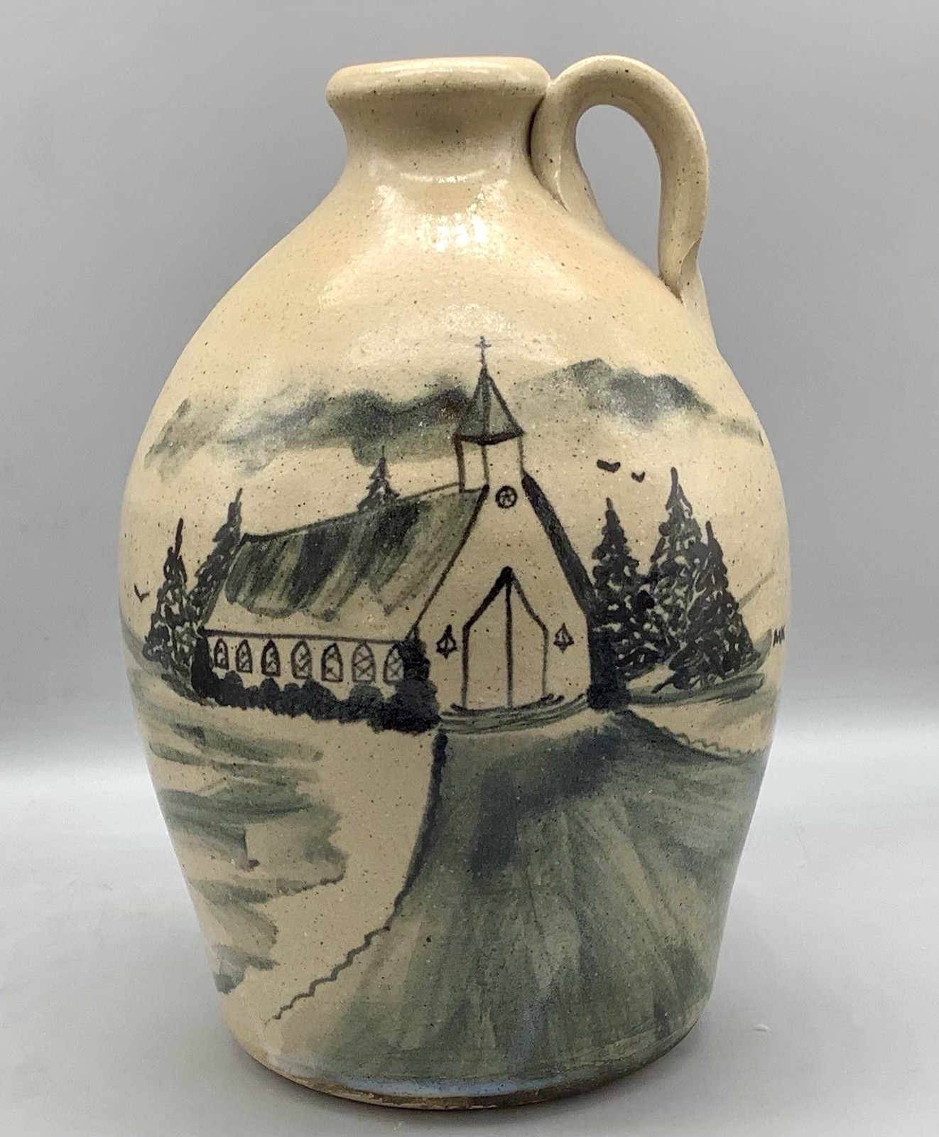 Vintage 1992 Shelton’s Pottery Sea grove, NC Whiskey Jug Church Scene Vintage 1992 Shelton’s Pottery Sea grove, NC Whiskey Jug Church Scene