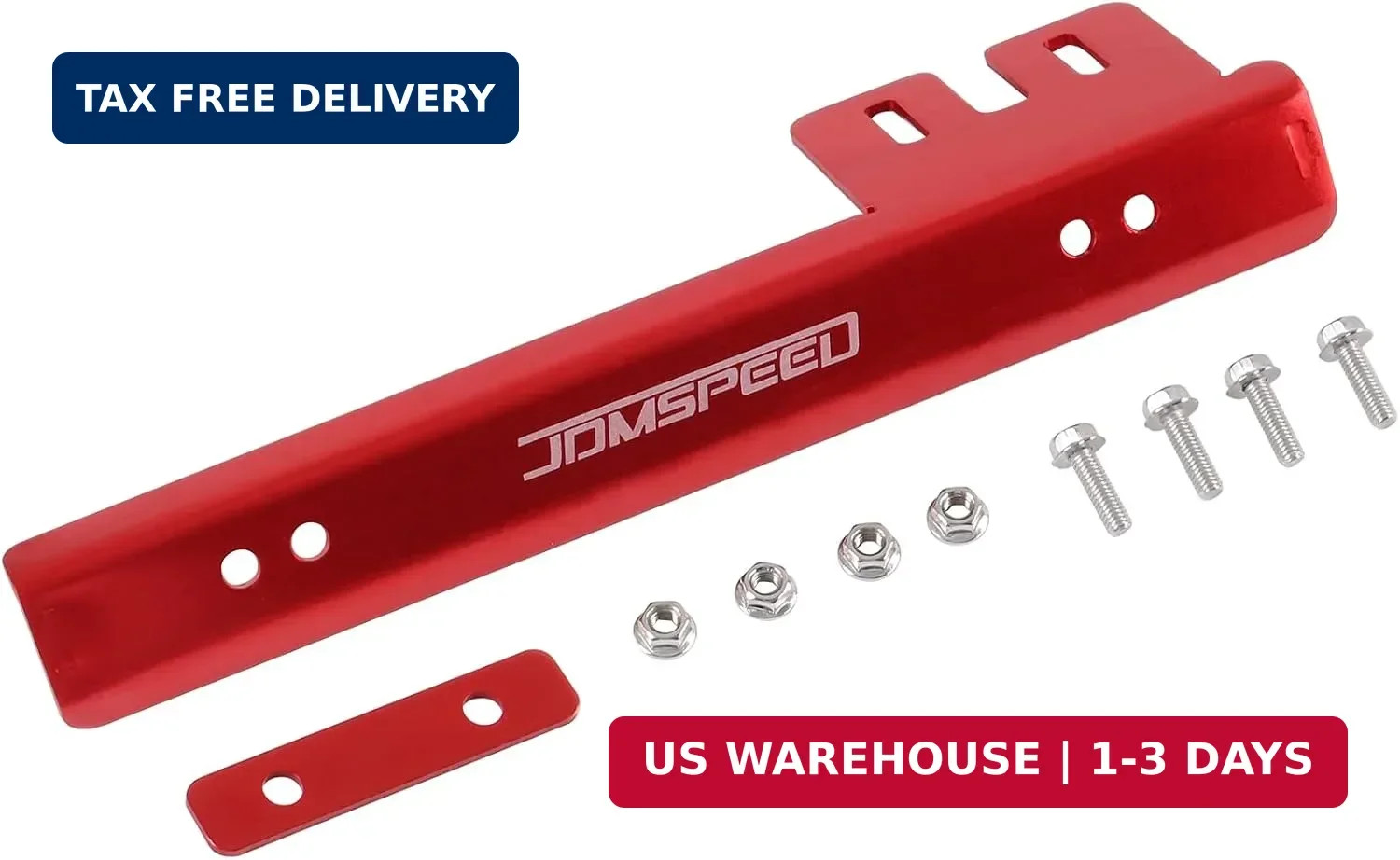Universal Red Front Bumper License Plate Mount Bracket Relocator Holder Bar Universal Red Front Bumper License Plate Mount Bracket Relocator Holder Bar